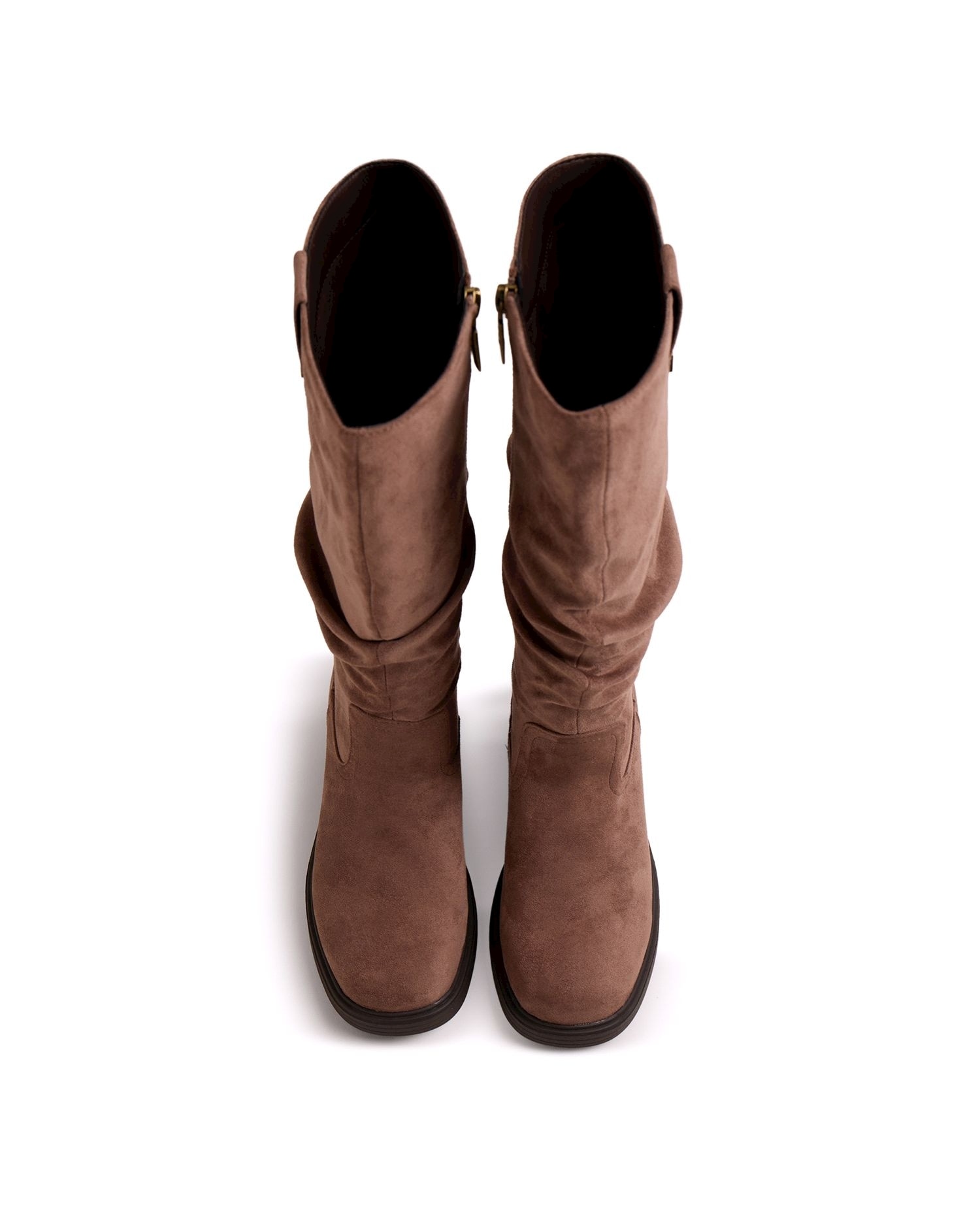 Botas básicas de mujer con tacón ancho - Mustang - Marrón Marrón-2