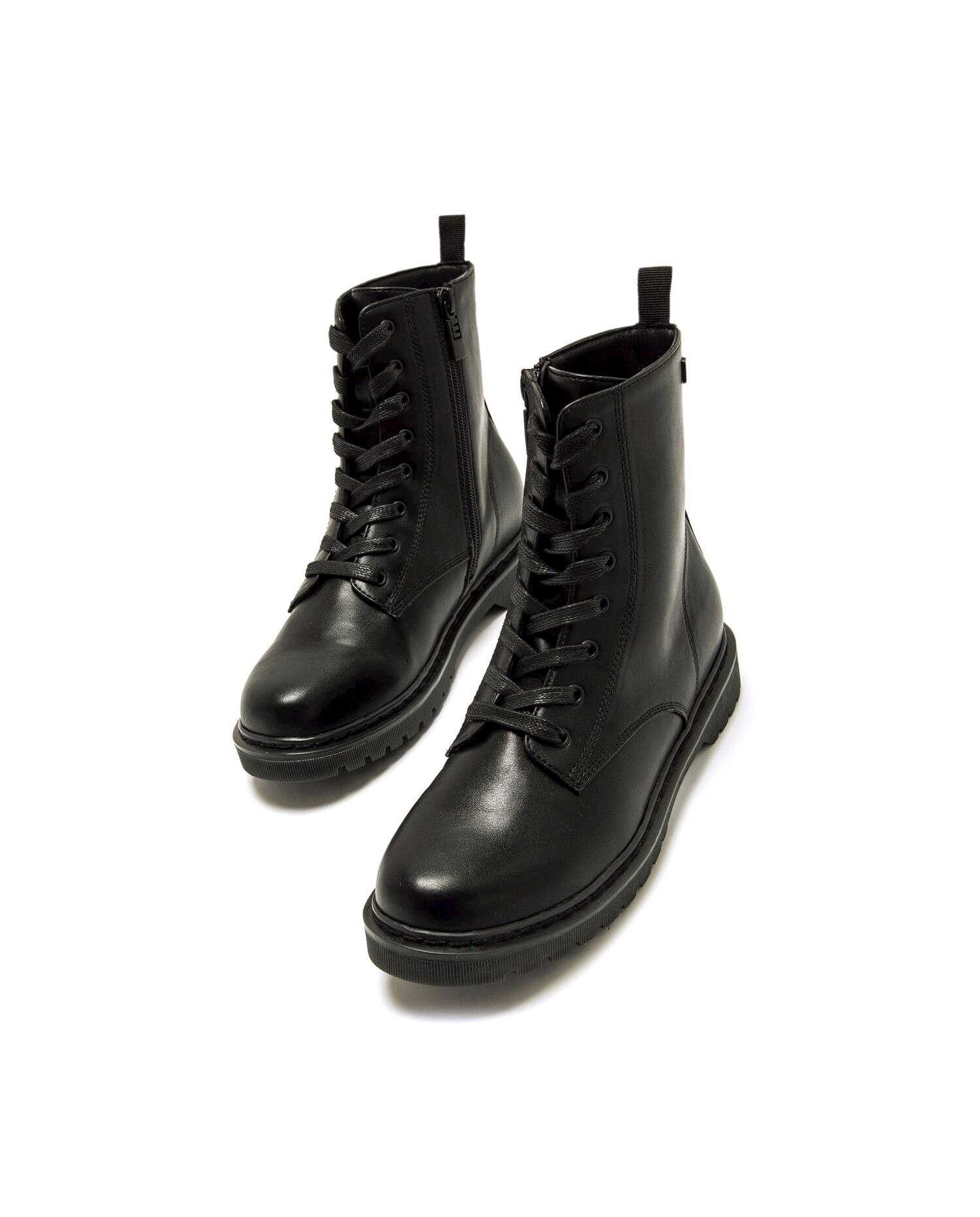 Botines de mujer estilo militar con cremallera - Mustang - Negro Negro-4
