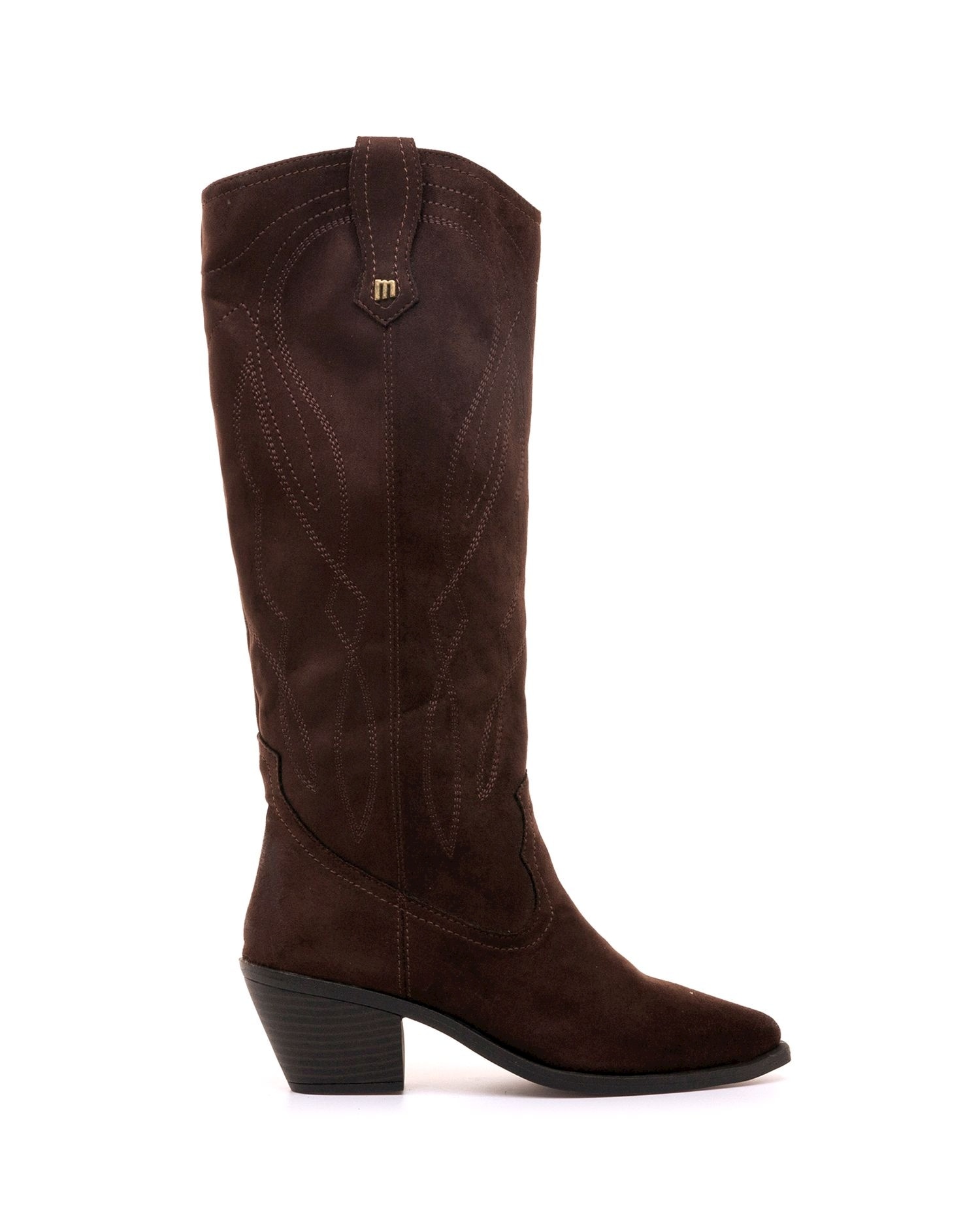 Imagen 0 de Botas estilo cowboy en piel para mujer Marrón oscuro