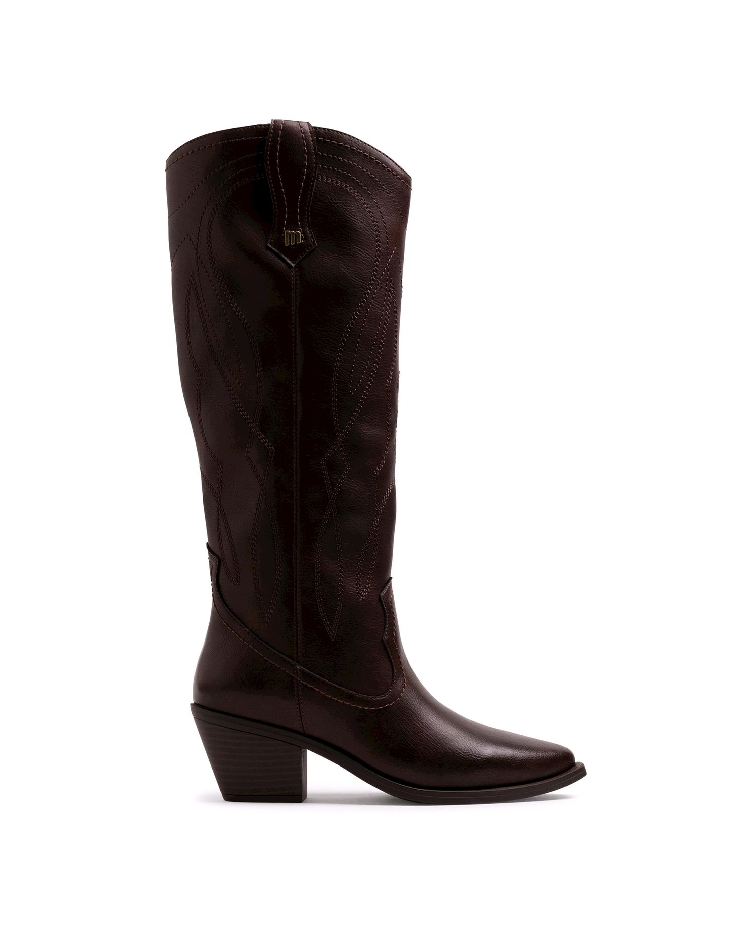 Botas estilo cowboy en piel para mujer - Mustang - Marrón Marrón-1