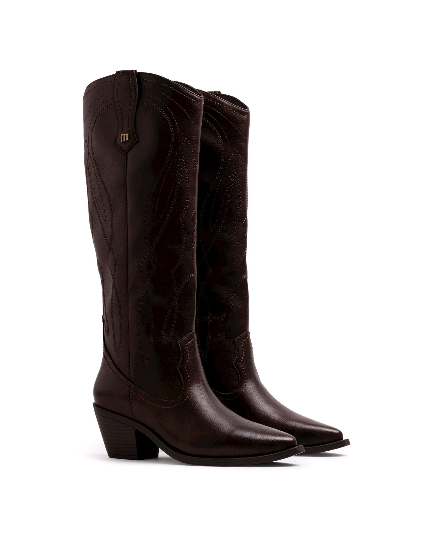 Botas estilo cowboy en piel para mujer - Mustang - Marrón Marrón-5
