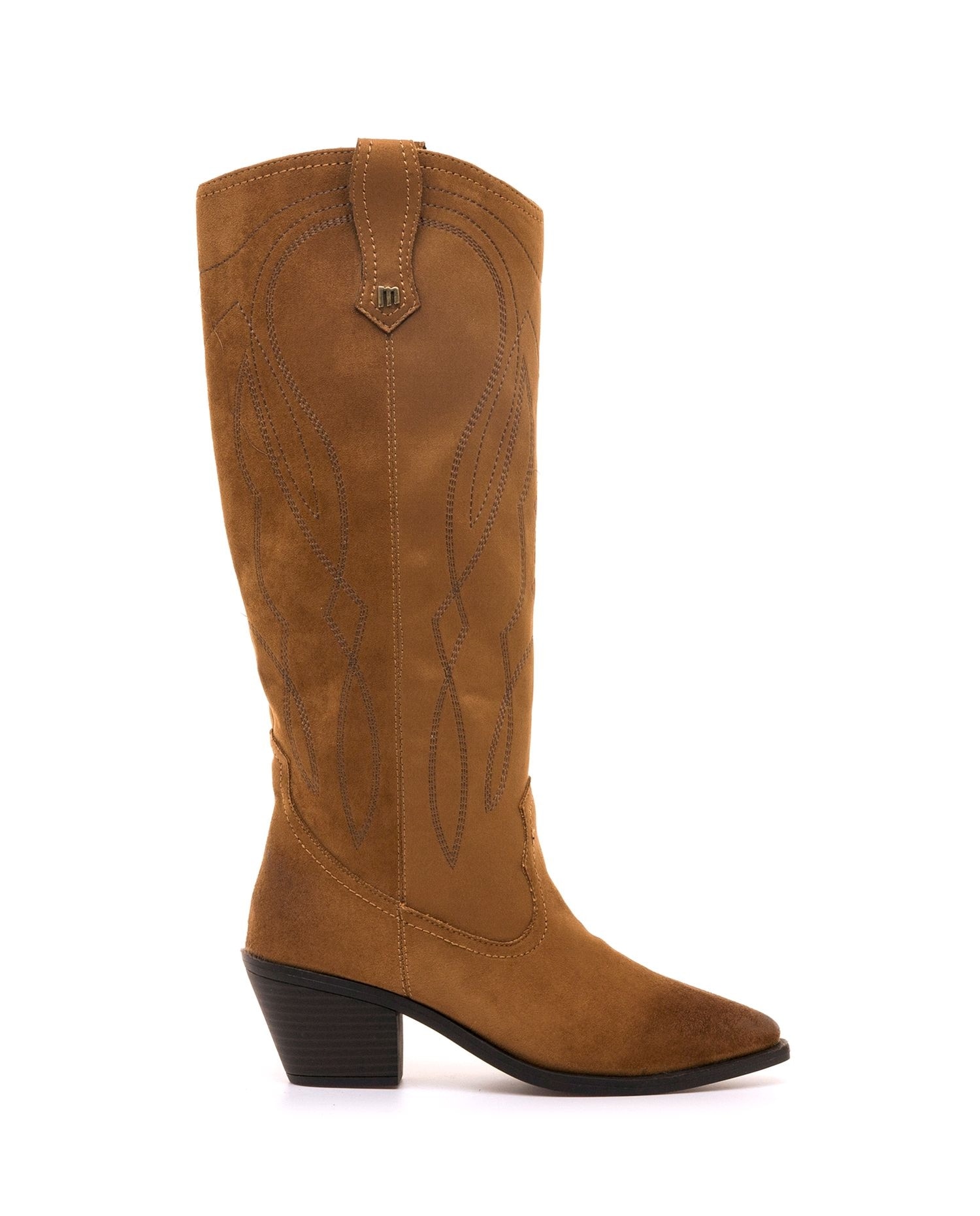 Botas estilo cowboy en piel para mujer - Mustang - Camel Camel-1
