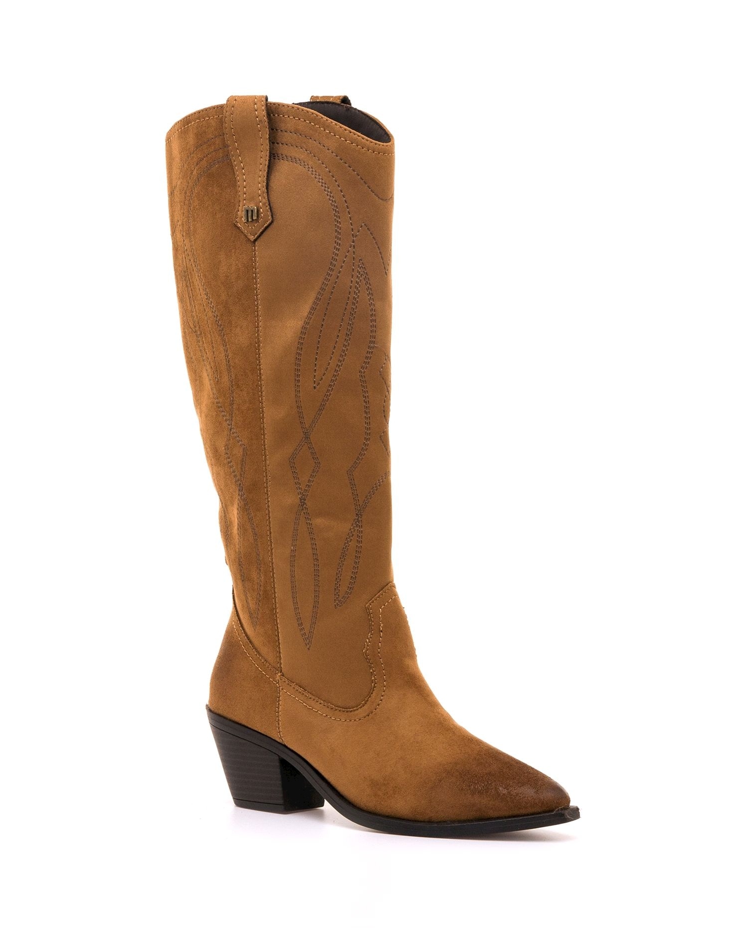 Botas estilo cowboy en piel para mujer - Mustang - Camel Camel-3