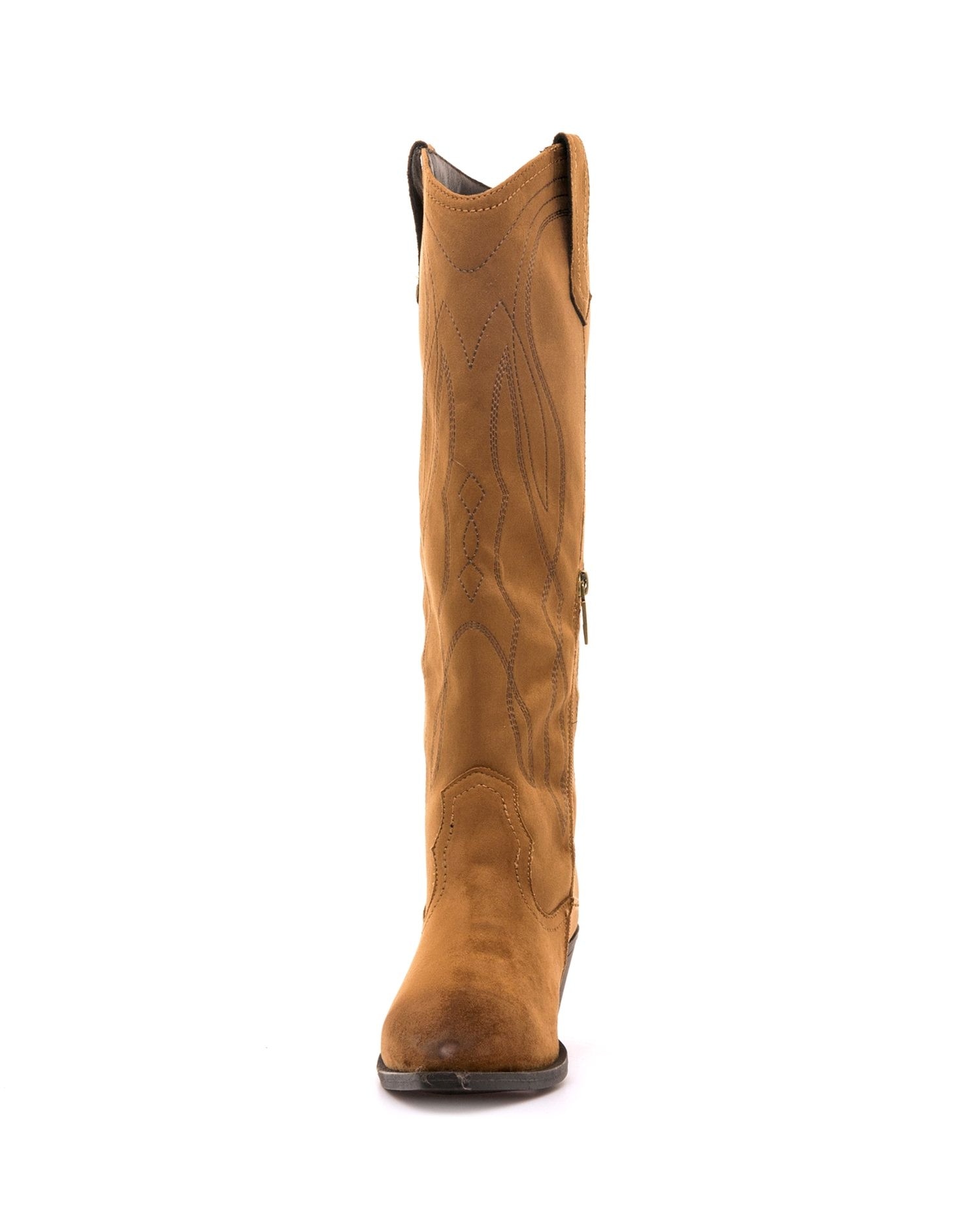 Botas estilo cowboy en piel para mujer - Mustang - Camel Camel-2