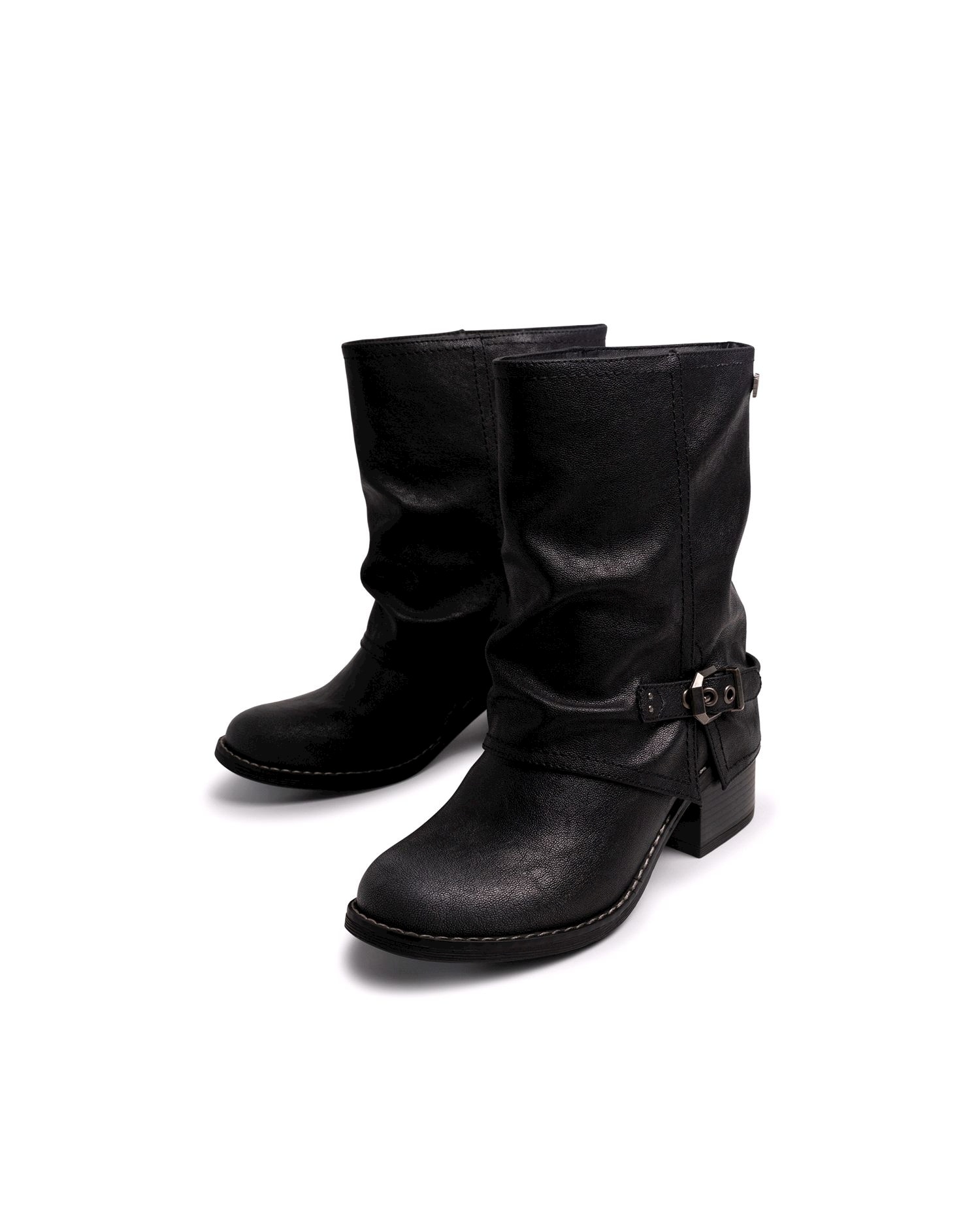 Botines básicos para mujer con caña superpuesta - Mustang - Negro Negro-4