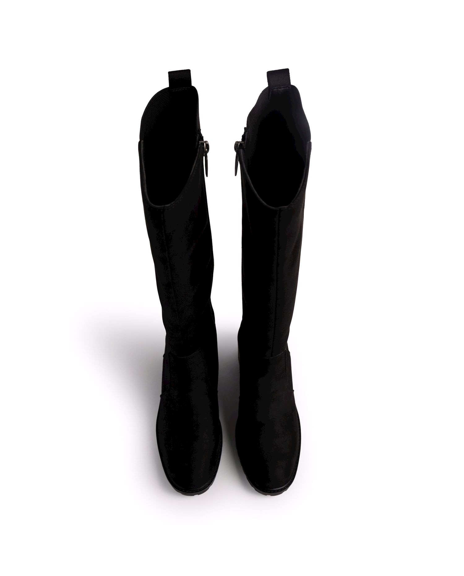 Botas básicas con tacón de mujer con detalle de elástico en el lateral - Mustang - Negro anticuario Negro anticuario-4