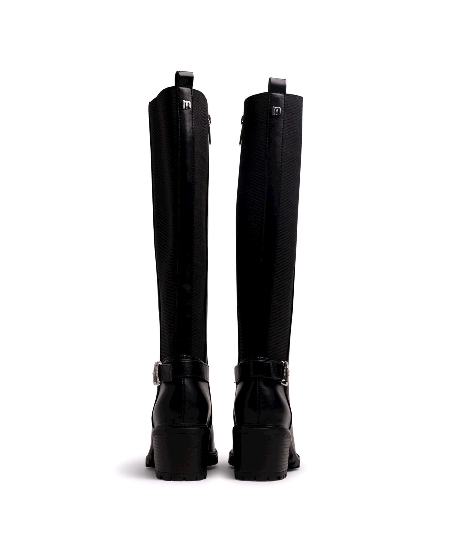 Botas básicas de mujer con tacón y hebilla en el lateral - Mustang - Negro mate Negro mate-2