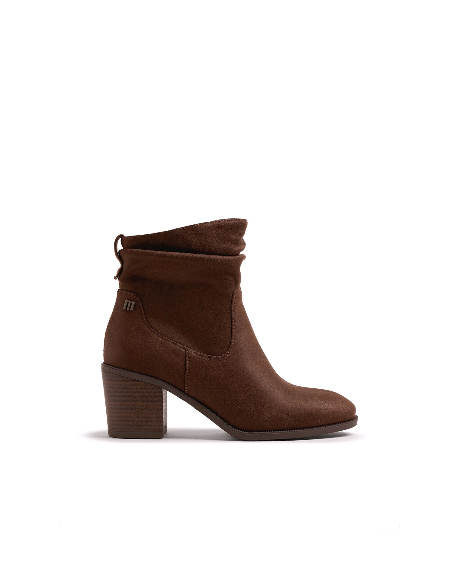 Imagen 1 de Botines básicos para mujer con caña arrugada - Marrón Marrón