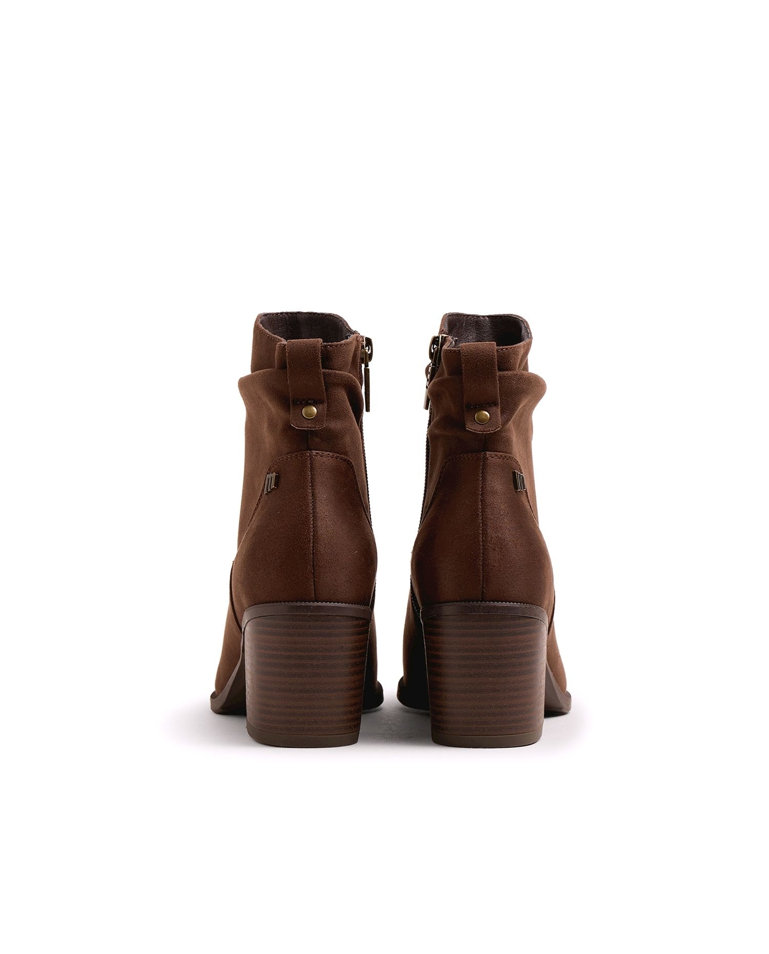 Imagen 3 de Botines básicos para mujer con caña arrugada - Marrón Marrón