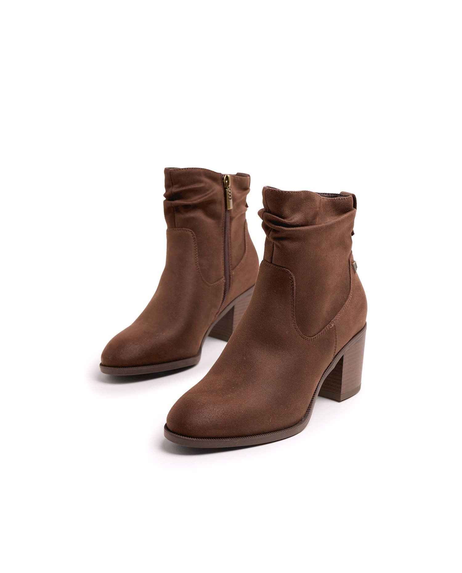 Imagen 4 de Botines básicos para mujer con caña arrugada - Marrón Marrón