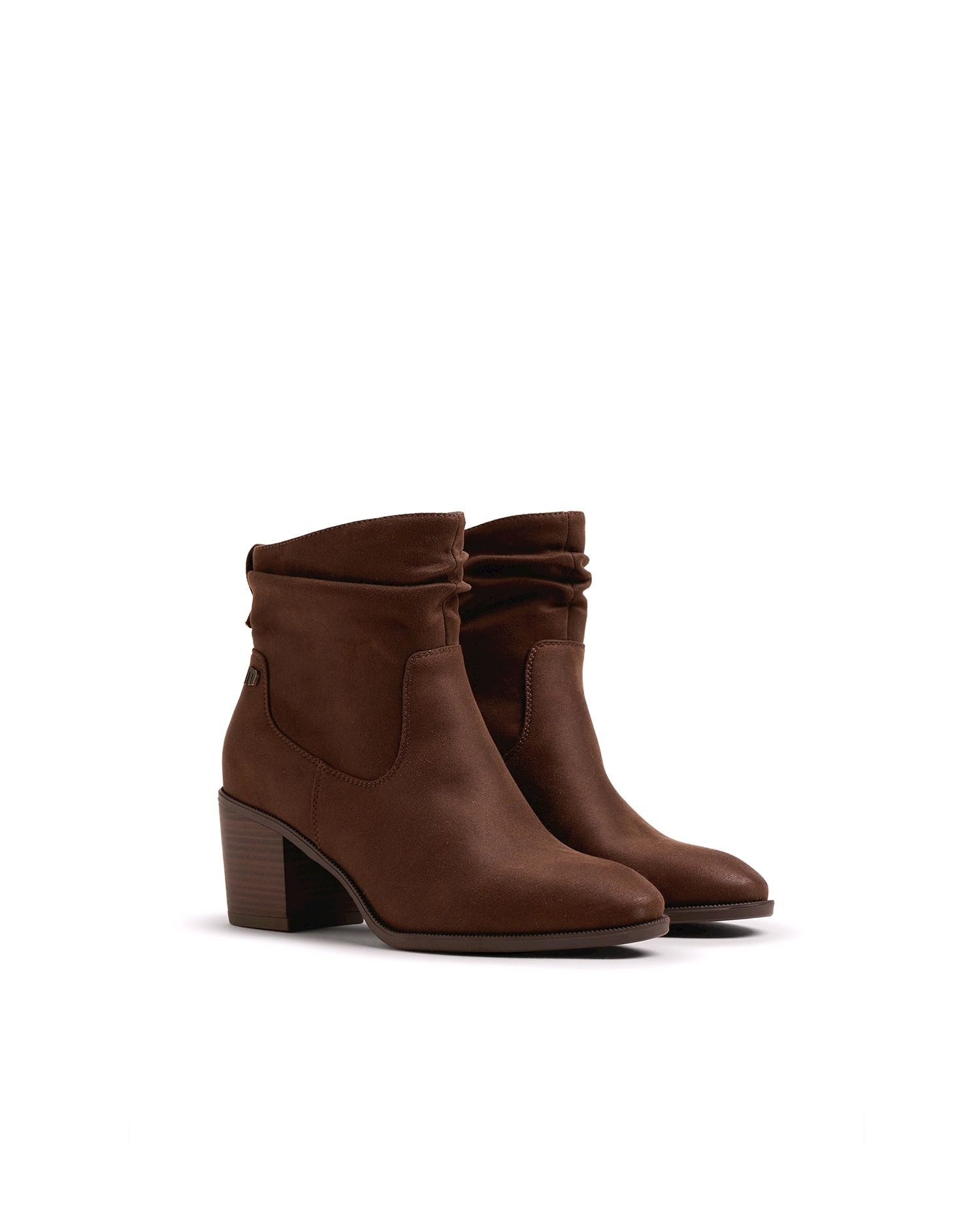 Imagen 5 de Botines básicos para mujer con caña arrugada - Marrón Marrón