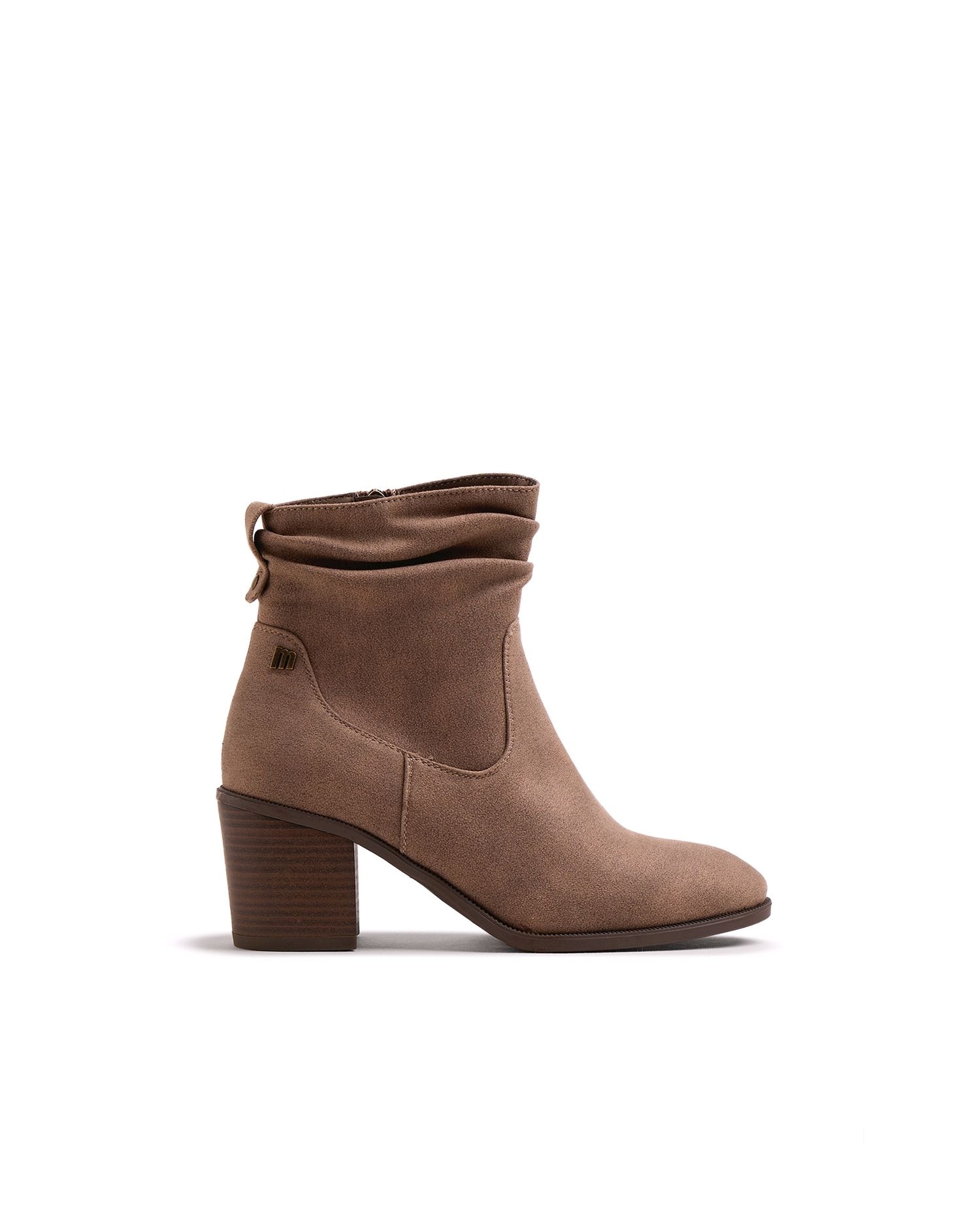 Imagen 1 de Botines básicos para mujer con caña arrugada Topo