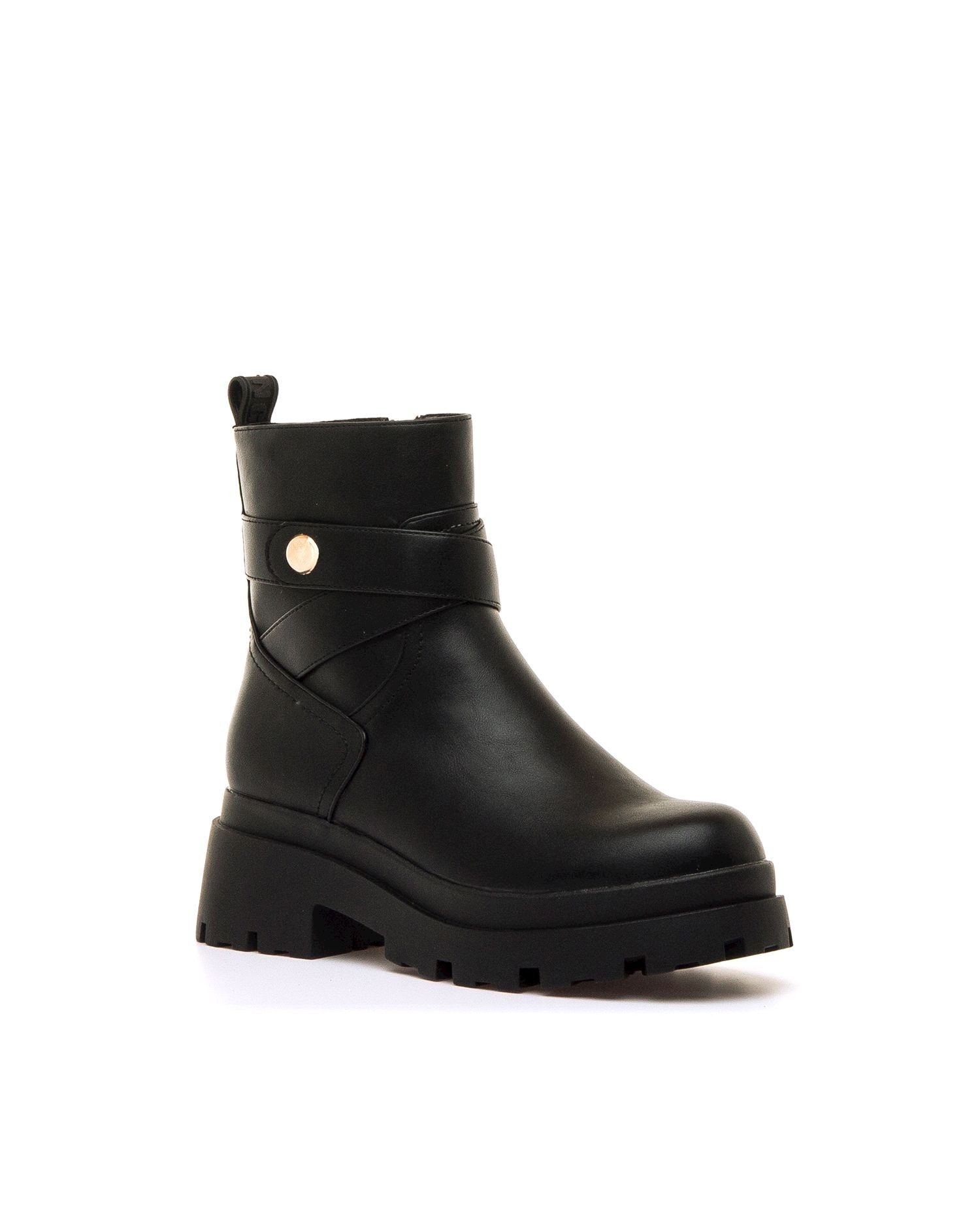 Botines biker para mujer con elástico al tobillo - Mustang - Negro Negro-3