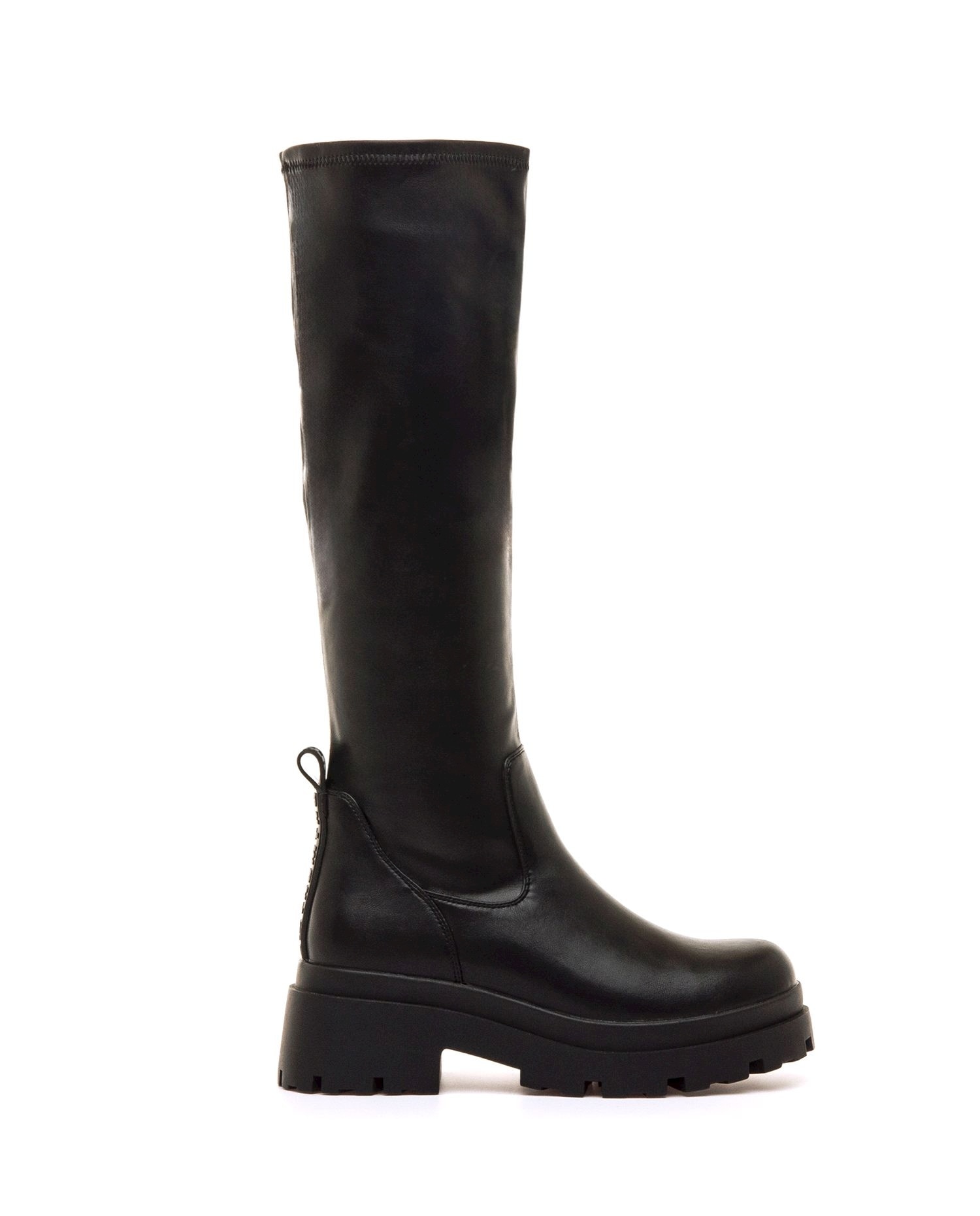 Botas altas de mujer estilo stretch y piso grueso - Mustang - Negro Negro-1