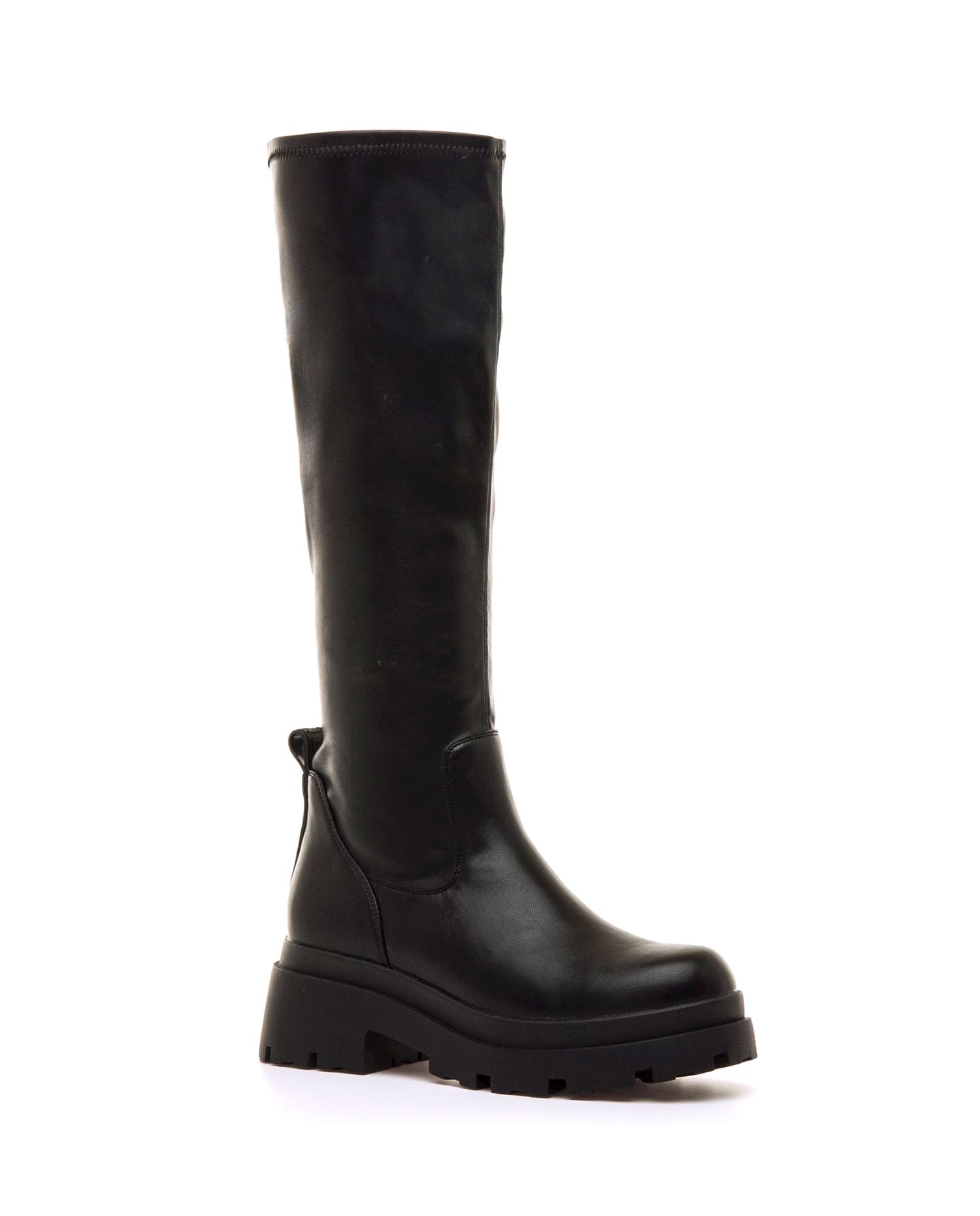 Botas altas de mujer estilo stretch y piso grueso - Mustang - Negro Negro-2