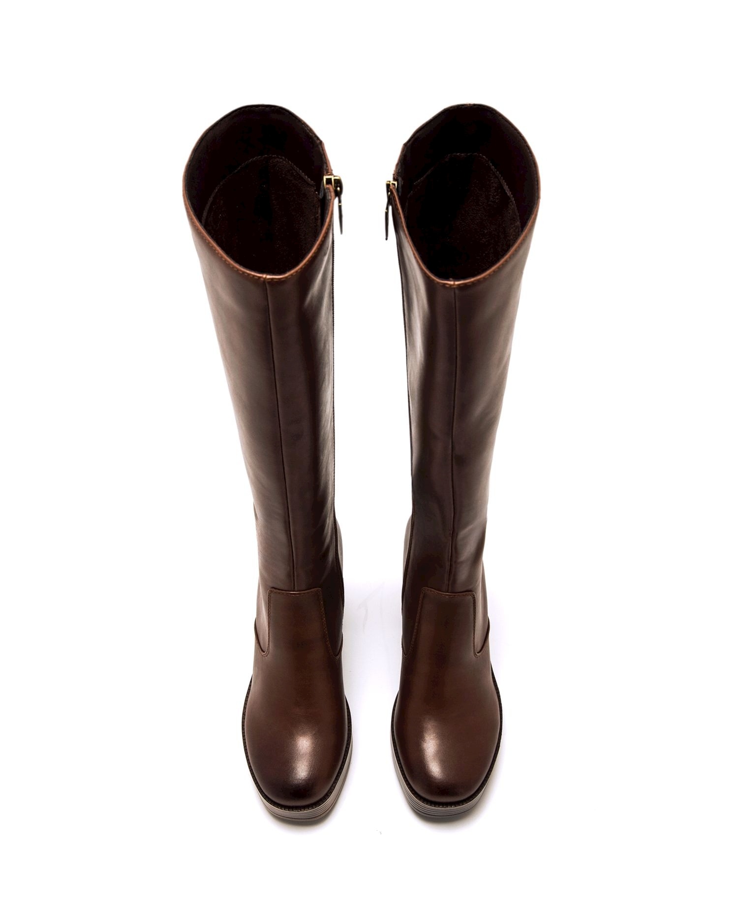 Botas básicas de mujer con un tacón ancho y plataforma - Mustang - Marrón oscuro Marrón oscuro-5