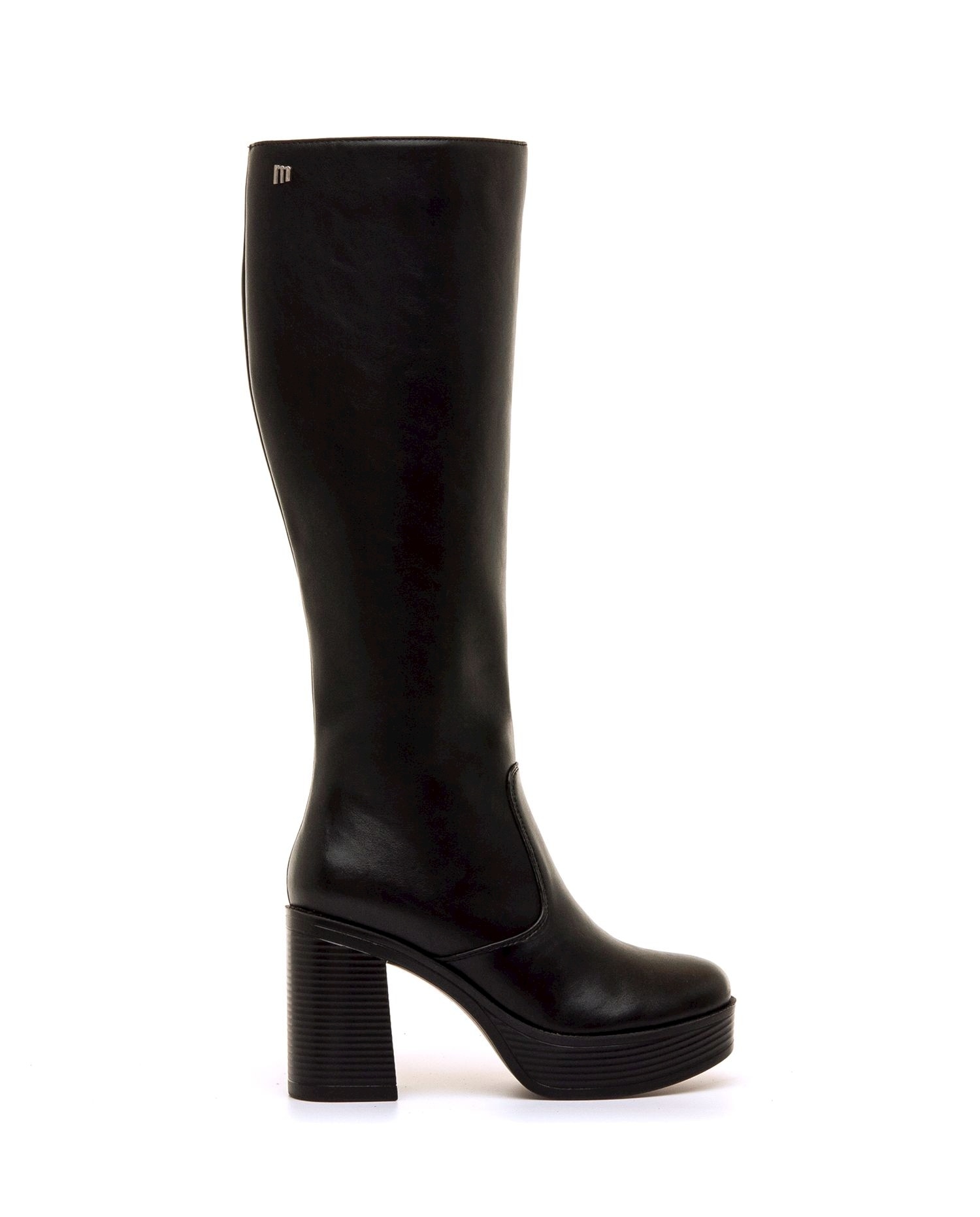 Botas básicas de mujer con un tacón ancho y plataforma - Mustang - Negro mate Negro mate-1