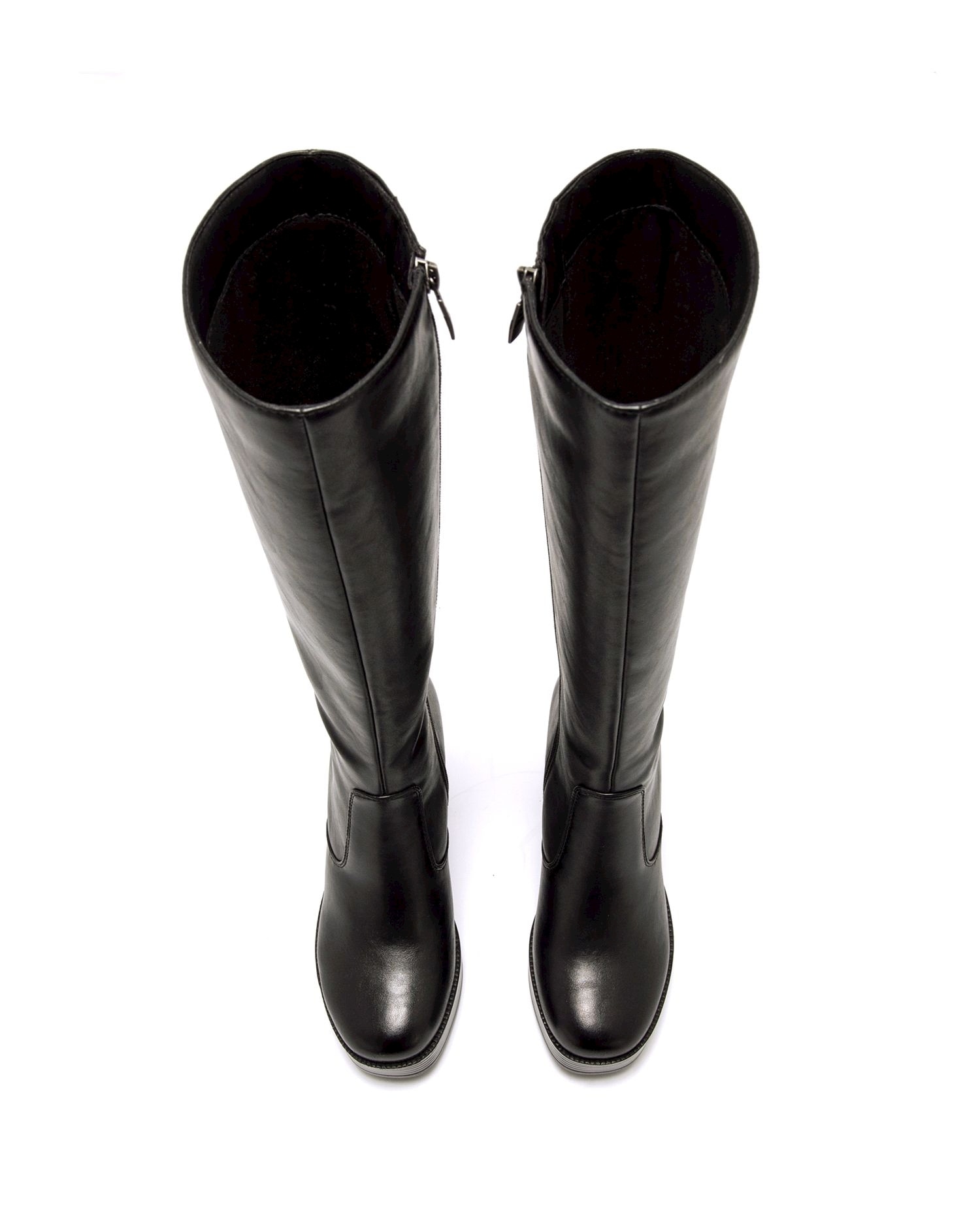 Botas básicas de mujer con un tacón ancho y plataforma - Mustang - Negro mate Negro mate-5