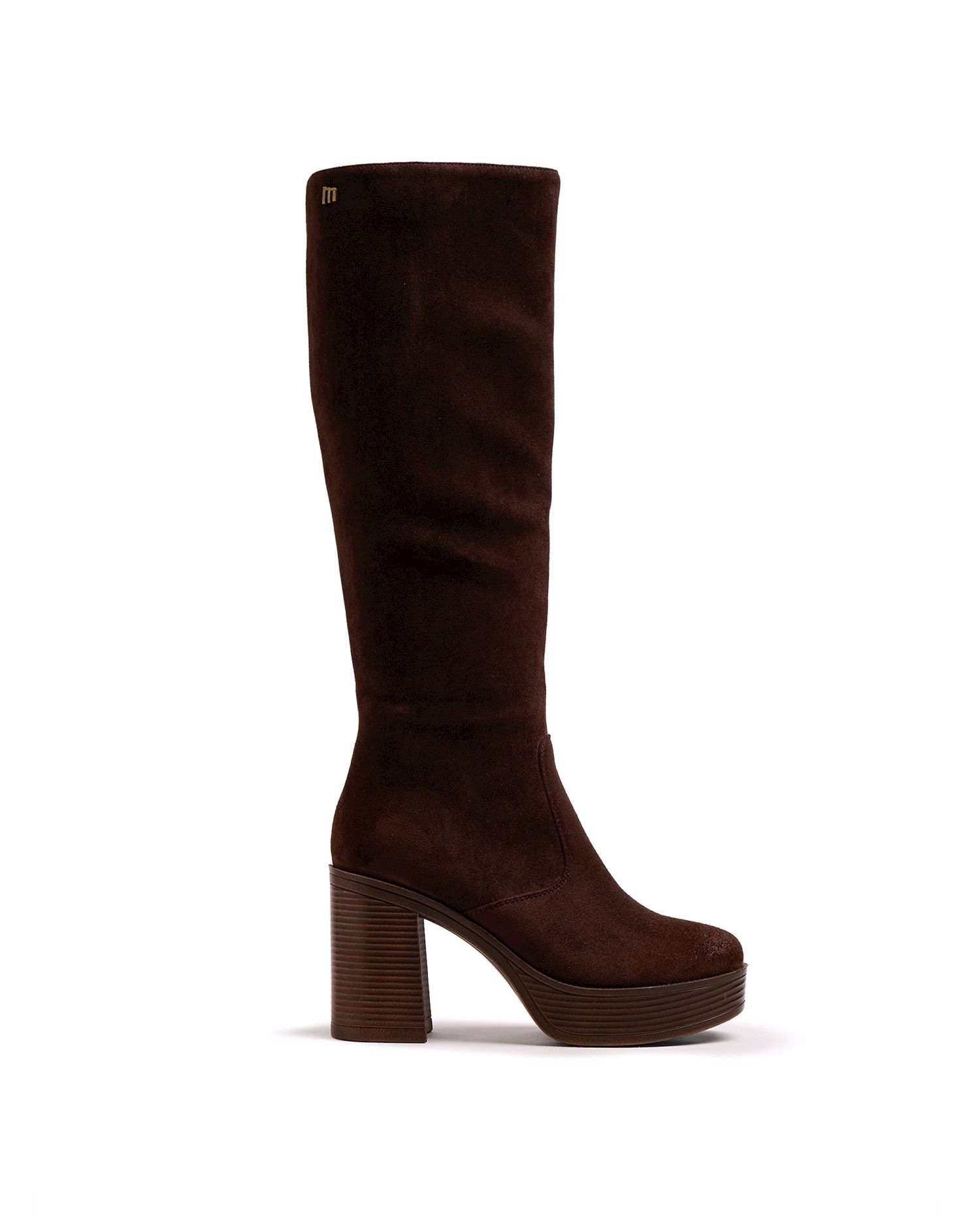Imagen 1 de Botas básicas de mujer con un tacón ancho y plataforma - Moka Moka