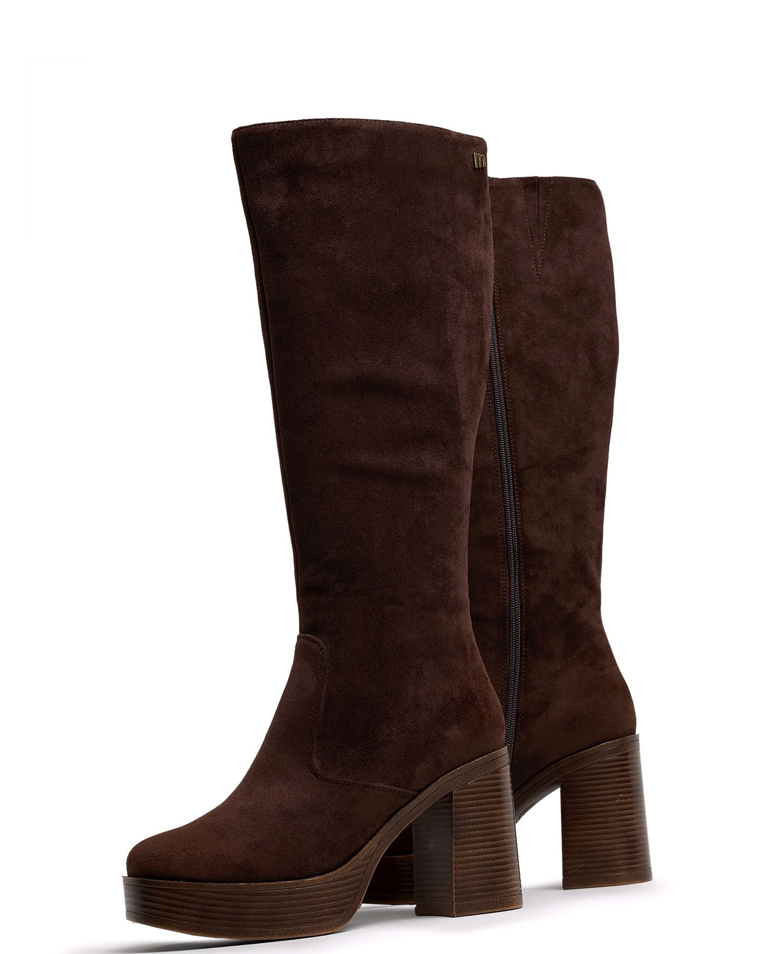 Imagen 4 de Botas básicas de mujer con un tacón ancho y plataforma - Moka Moka