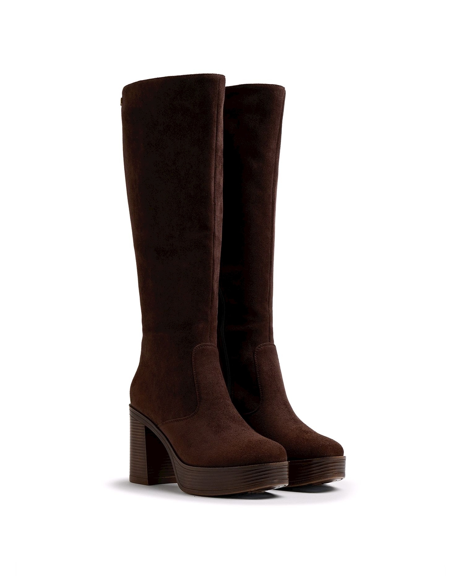 Imagen 5 de Botas básicas de mujer con un tacón ancho y plataforma - Moka Moka