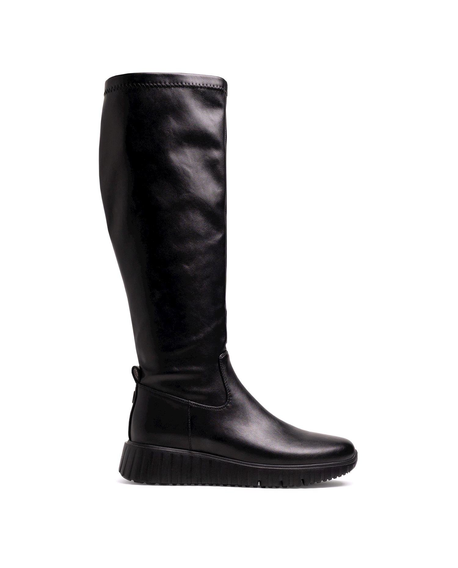 Botas altas de mujer básicas con caña stretch - Mustang - Negro Negro-1