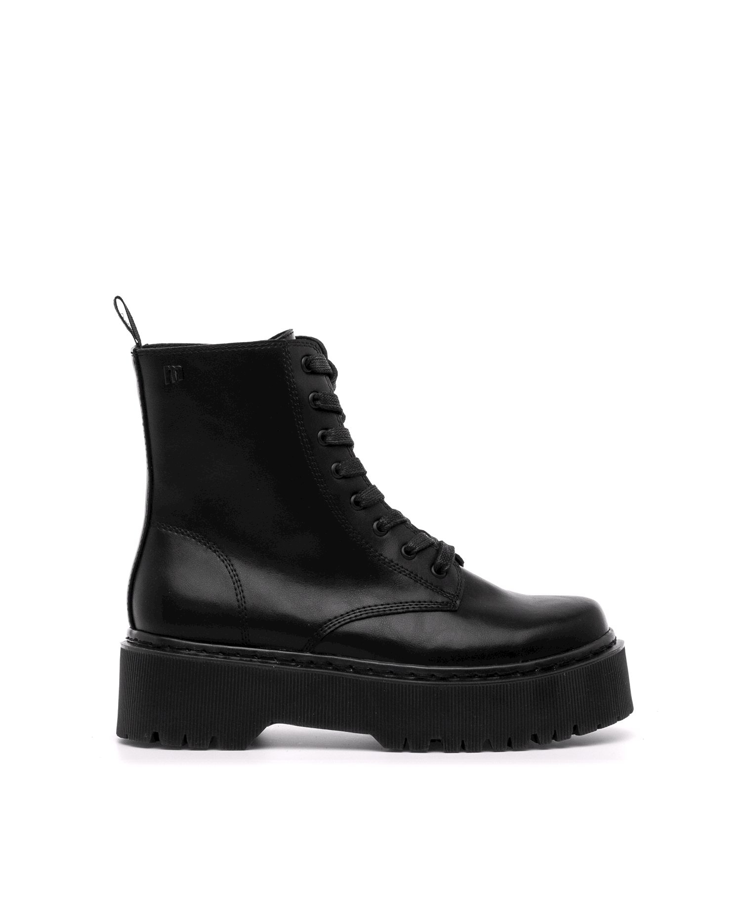 Botines de mujer estilo militar con piso grueso - Mustang - Negro Negro-1