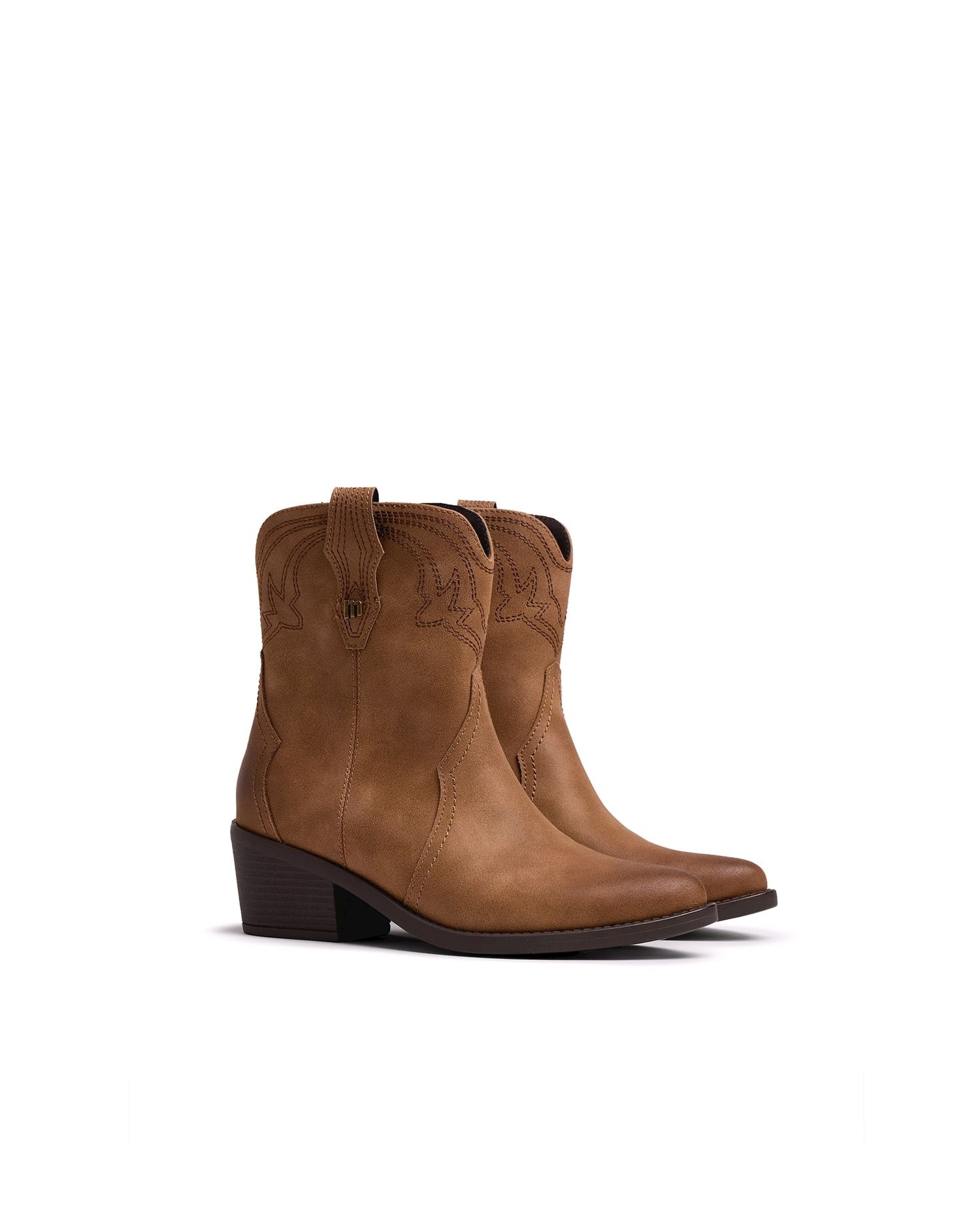 Botines cowboy de mujer con detalle bordado - Mustang - Canela Canela-5