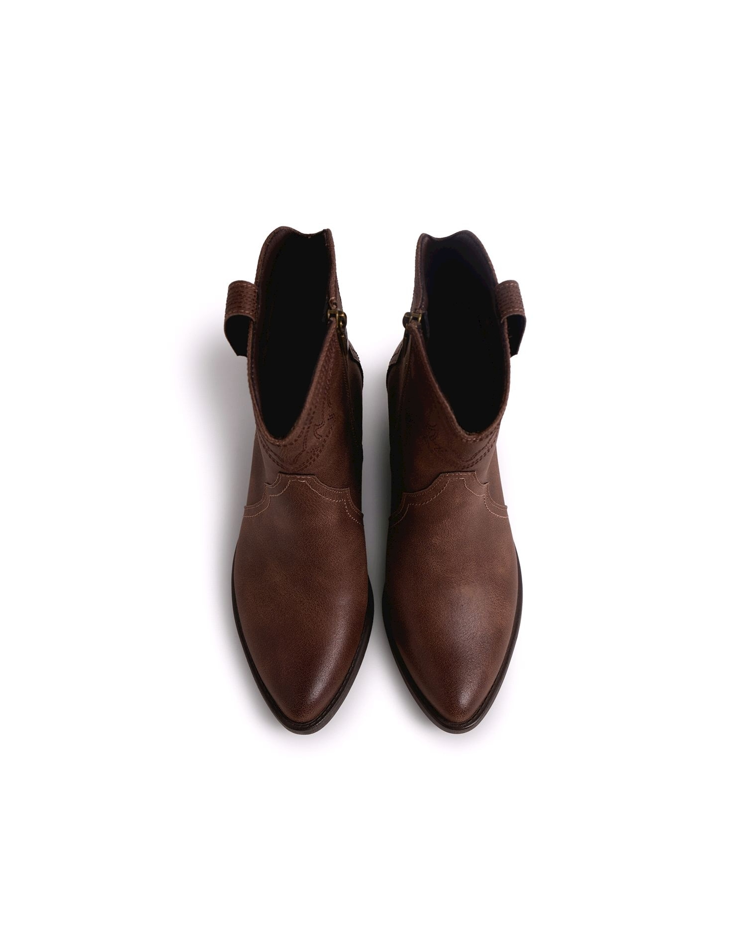 Botines cowboy de mujer con detalle bordado - Mustang - Topo Topo-3