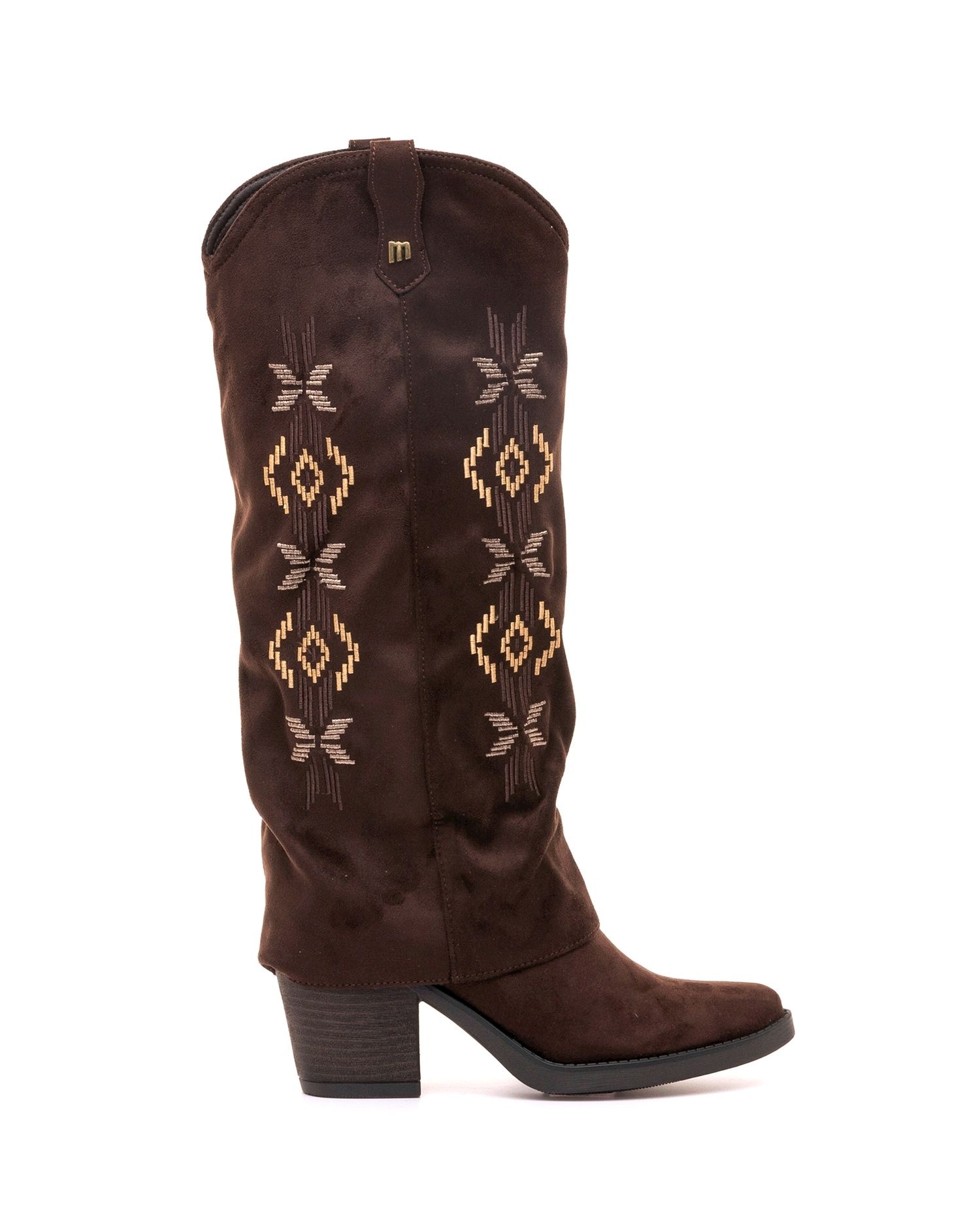 Botas cowboy para mujer con detalle sobrecaña - Mustang - Marrón oscuro Marrón oscuro-1