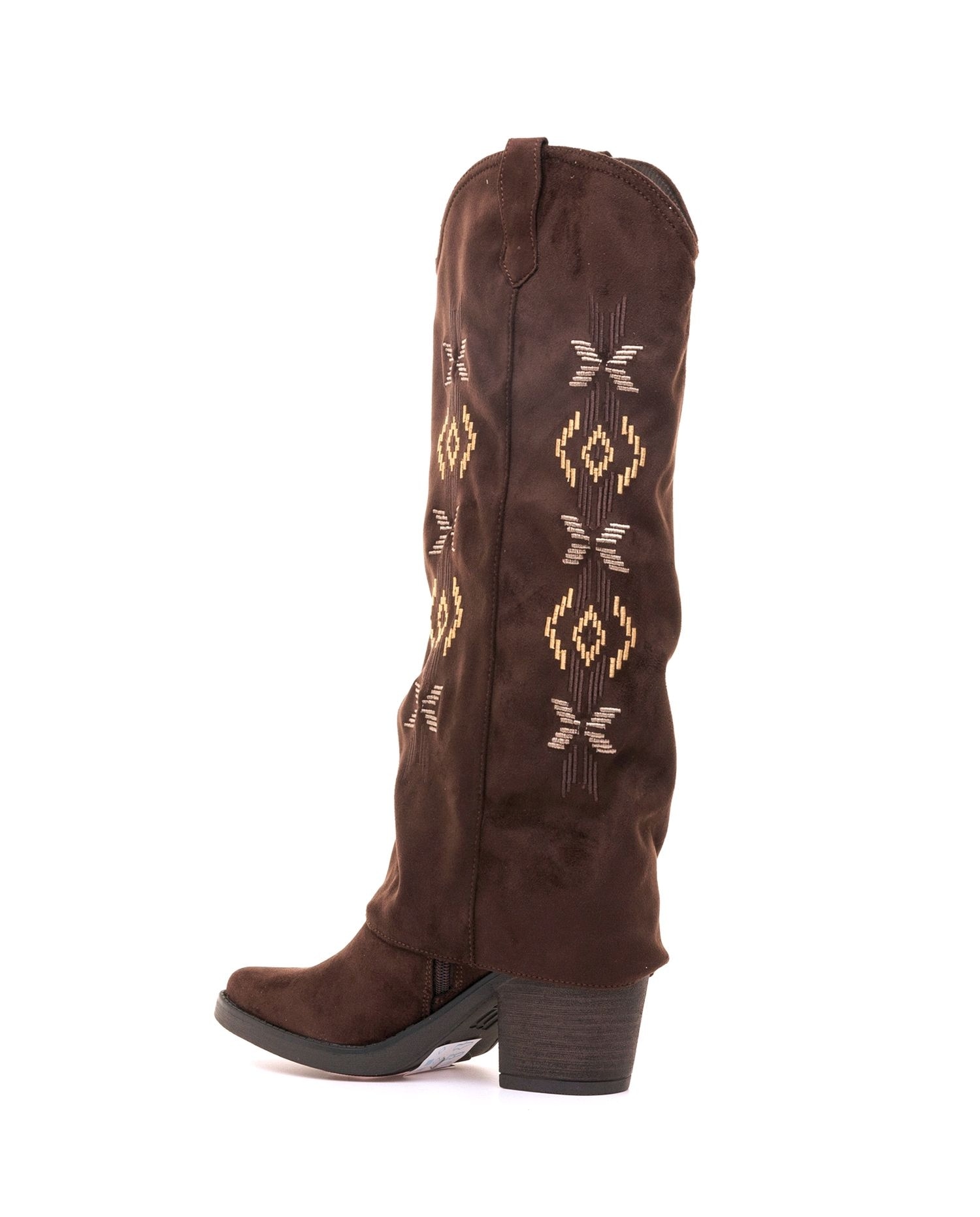 Botas cowboy para mujer con detalle sobrecaña - Mustang - Marrón oscuro Marrón oscuro-4
