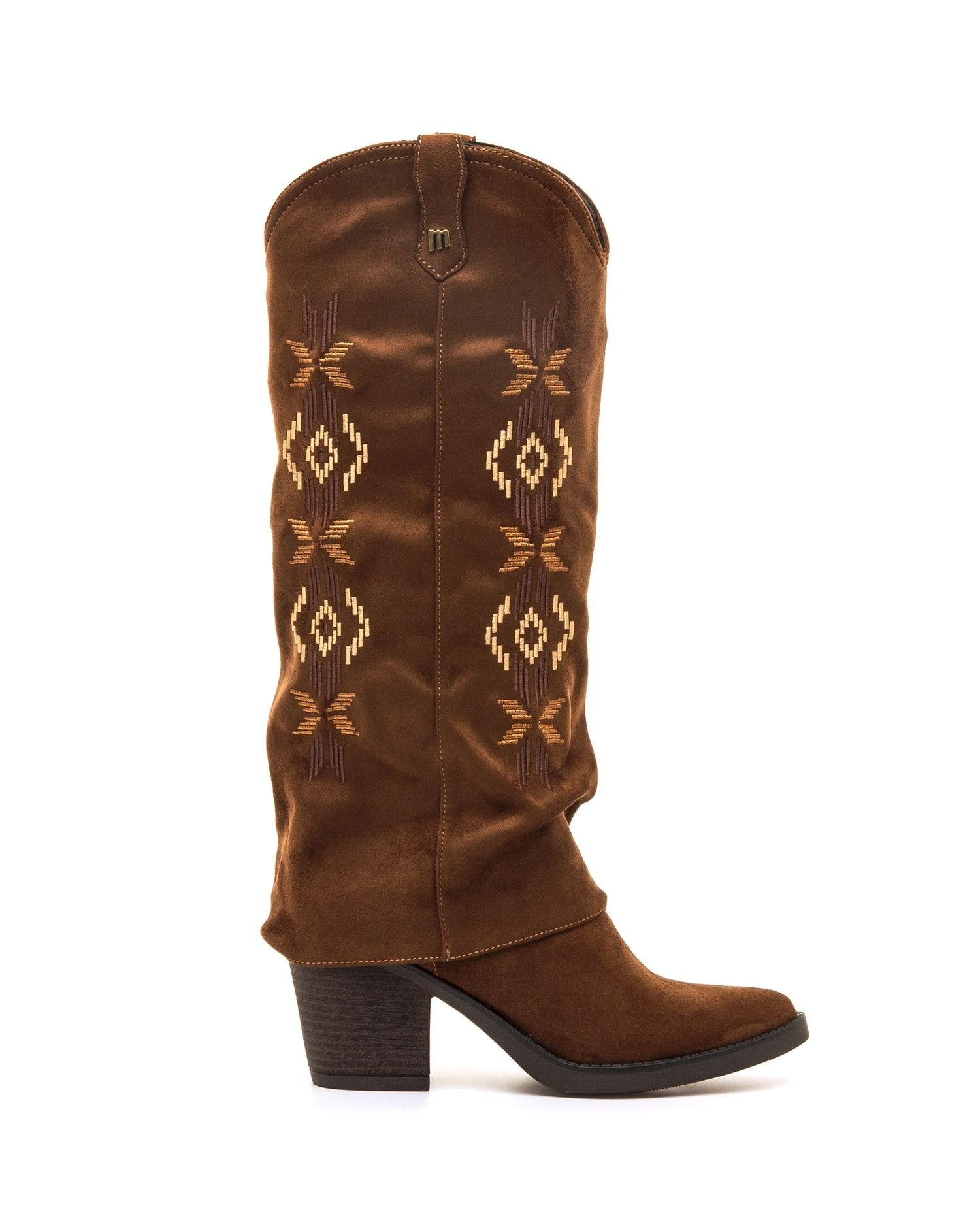 Botas cowboy para mujer con detalle sobrecaña - Mustang - Camel Camel-1