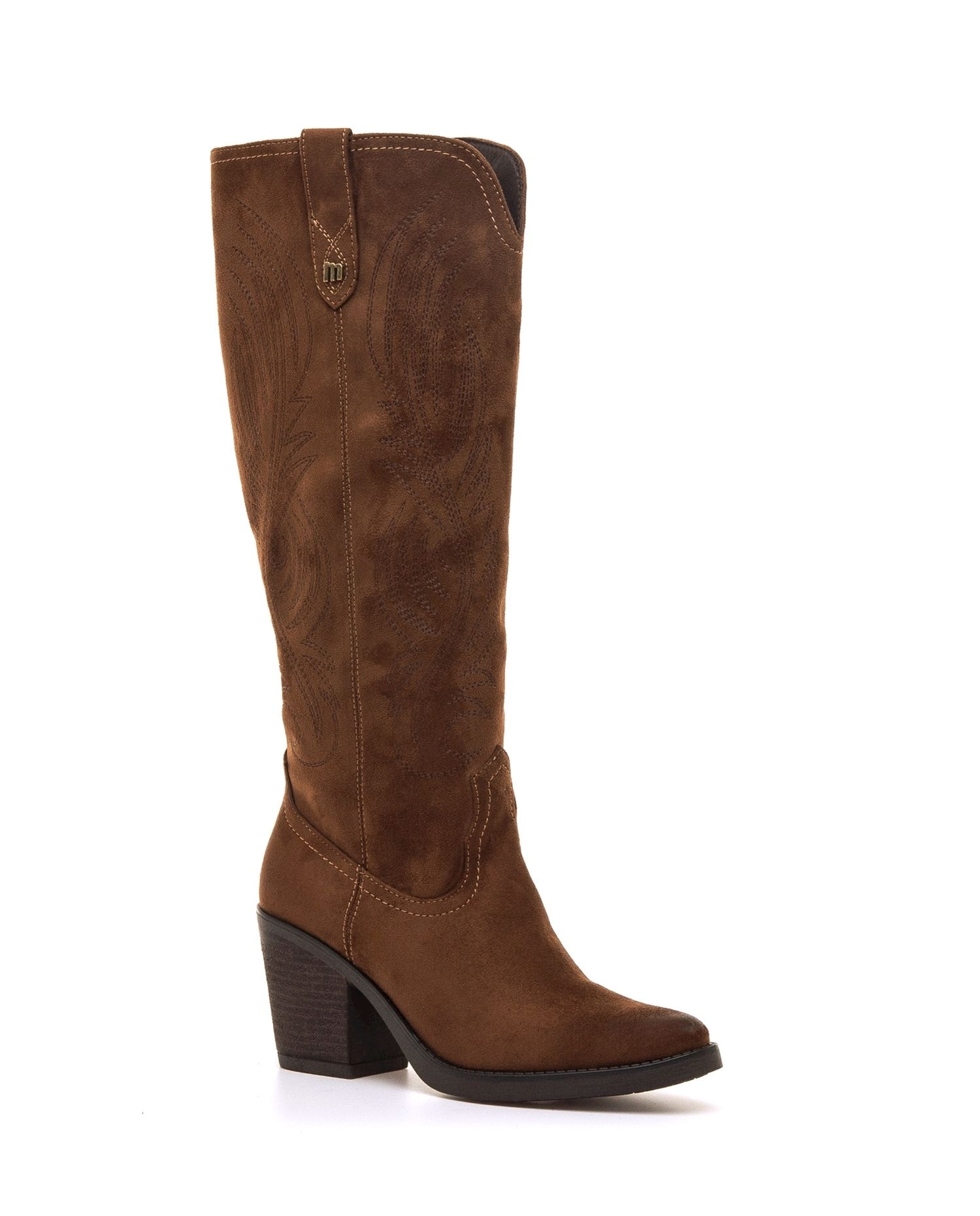 Botas estilo cowboy para mujer con grabado - Mustang - Marrón Marrón-2