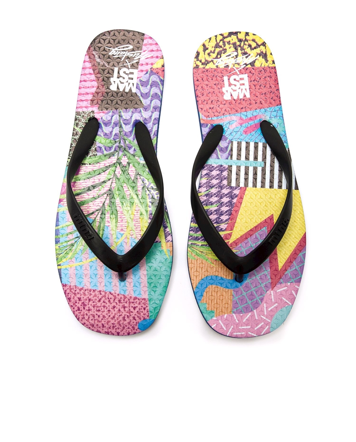 Chanclas de dedo de mujer con piso estampado - Mustang - Negro Negro-3