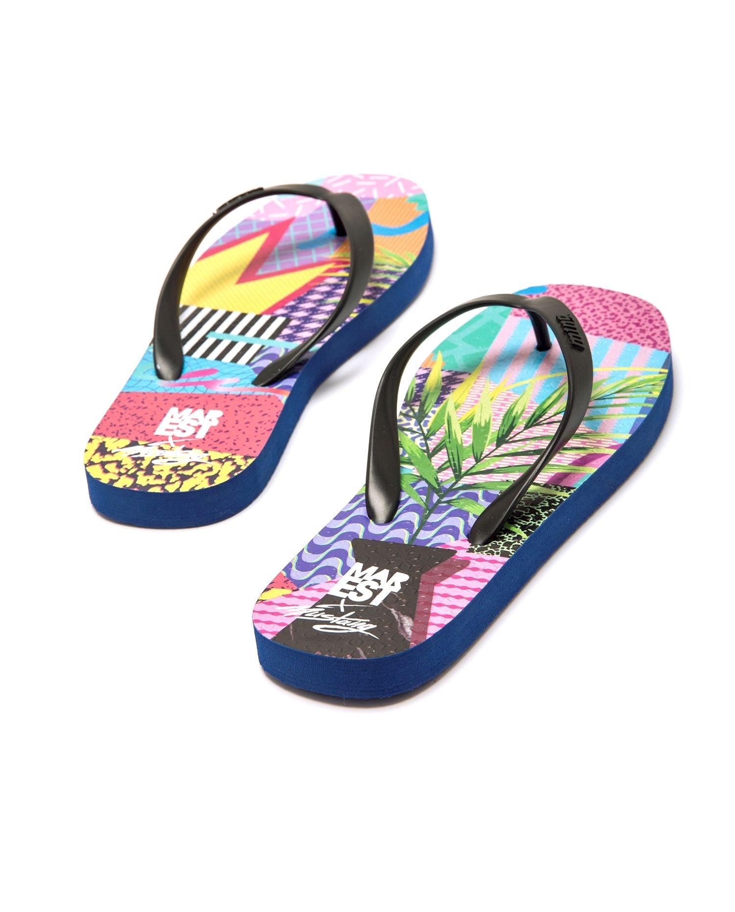 Chanclas de dedo de mujer con piso estampado - Mustang - Negro Negro-2