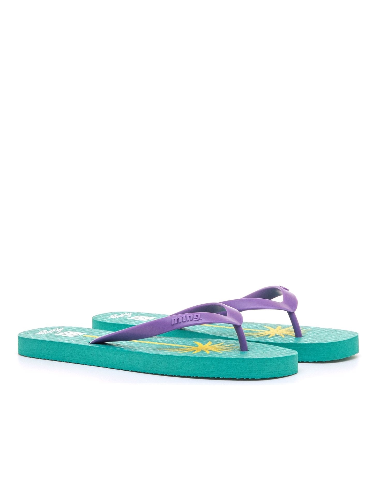 Chanclas de dedo de mujer con piso estampado - Mustang - Morado / Verde claro Morado / Verde claro-5