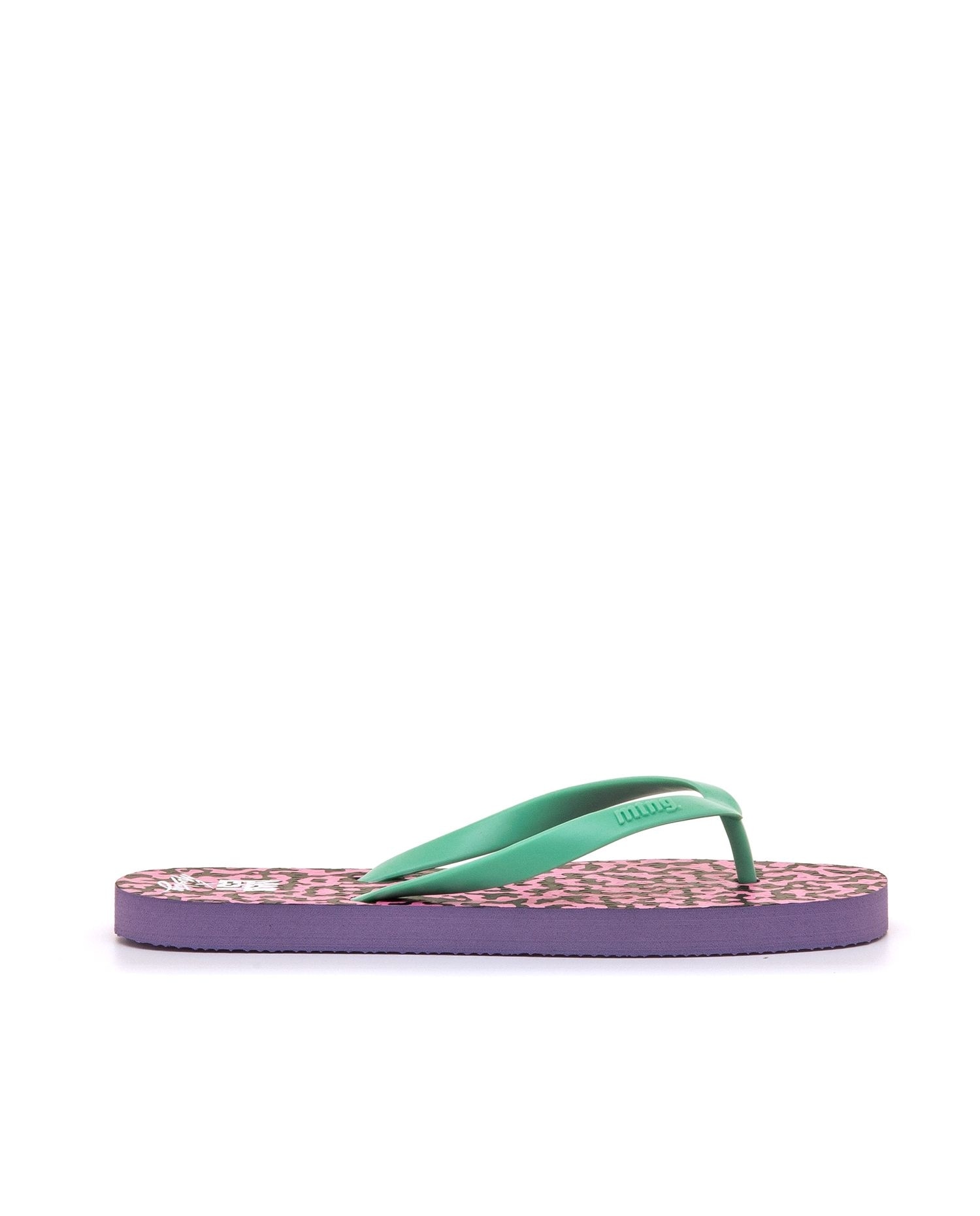 Chanclas de dedo de mujer con piso estampado - Mustang - Verde morado Verde morado-1
