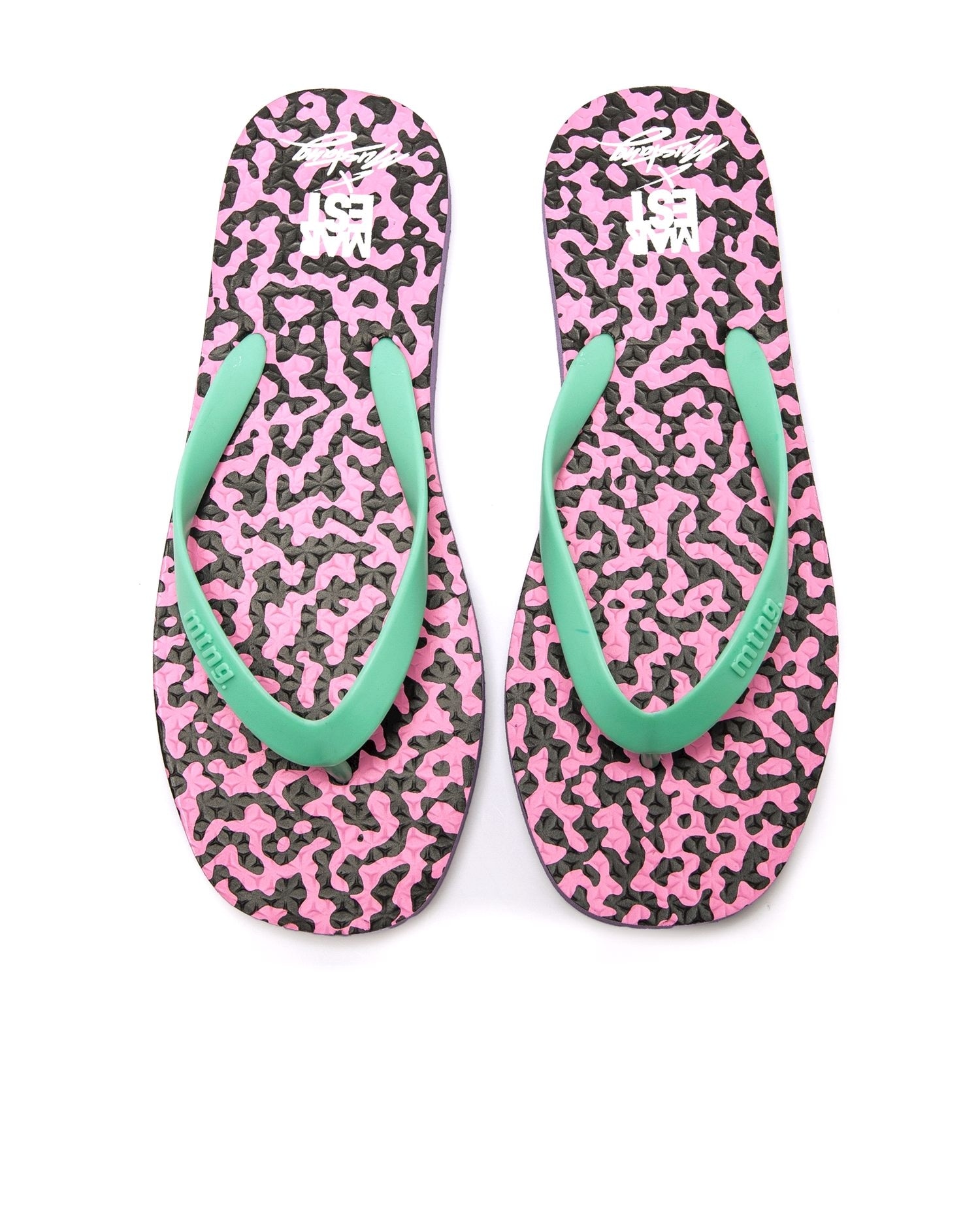 Chanclas de dedo de mujer con piso estampado - Mustang - Verde morado Verde morado-2