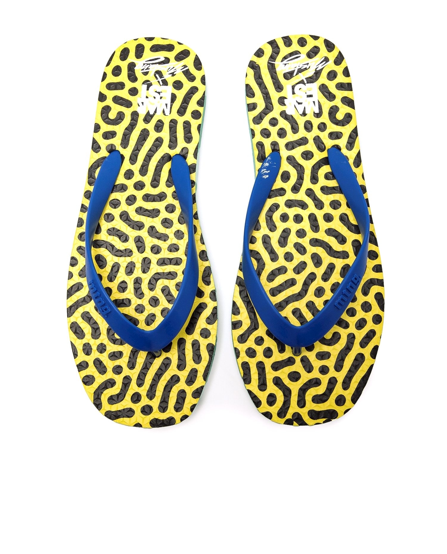 Chanclas de dedo de mujer con piso estampado - Mustang - Azul / Verde Azul / Verde-3