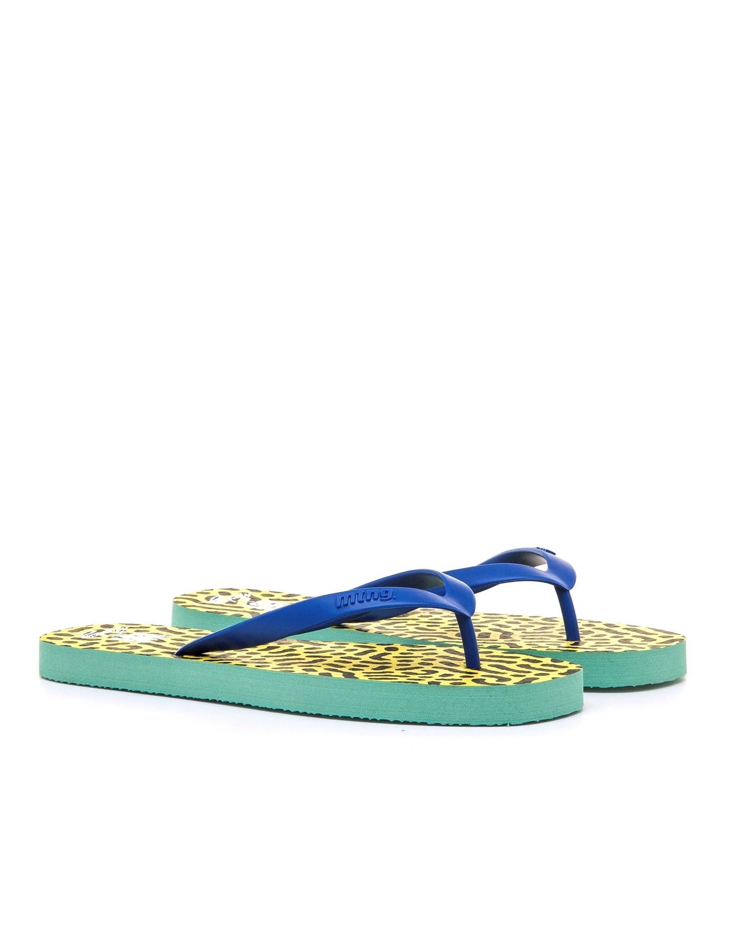 Chanclas de dedo de mujer con piso estampado - Mustang - Azul / Verde Azul / Verde-5