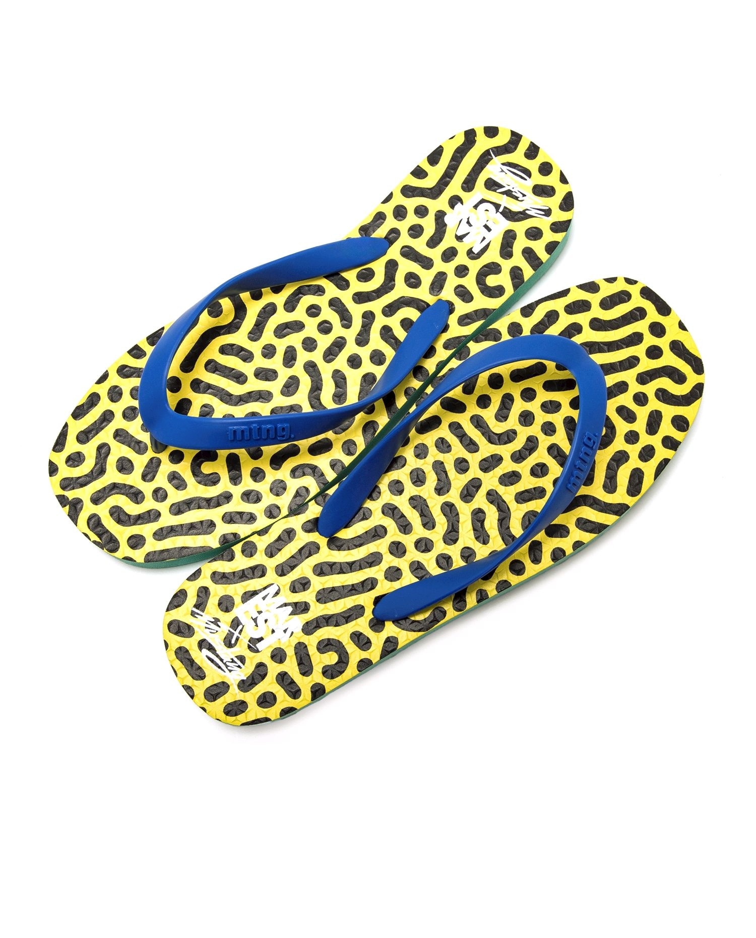 Chanclas de dedo de mujer con piso estampado - Mustang - Azul / Verde Azul / Verde-6