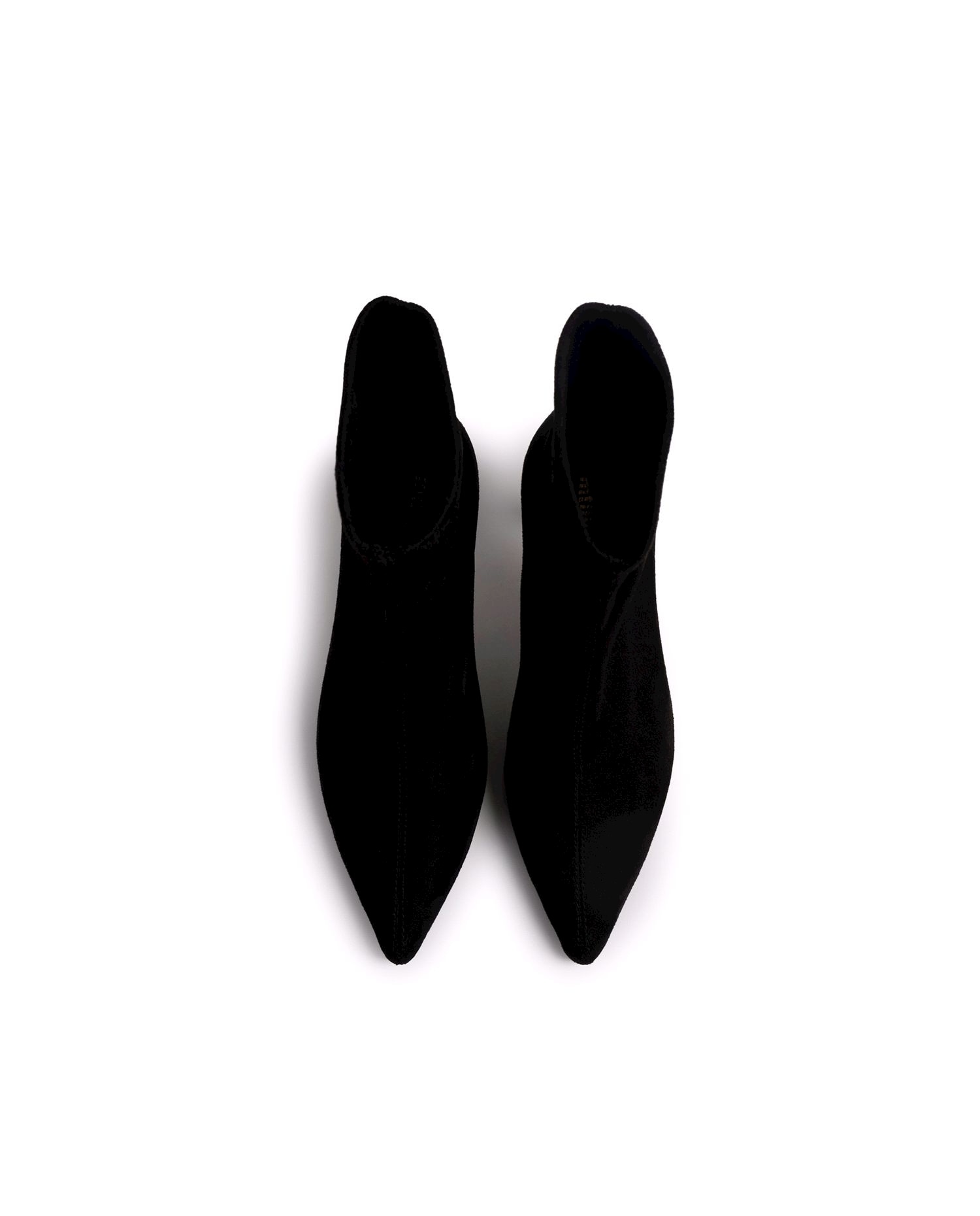 Botines básicos de mujer con tacón fino y tejido stretch - Mustang - Negro mate Negro mate-3
