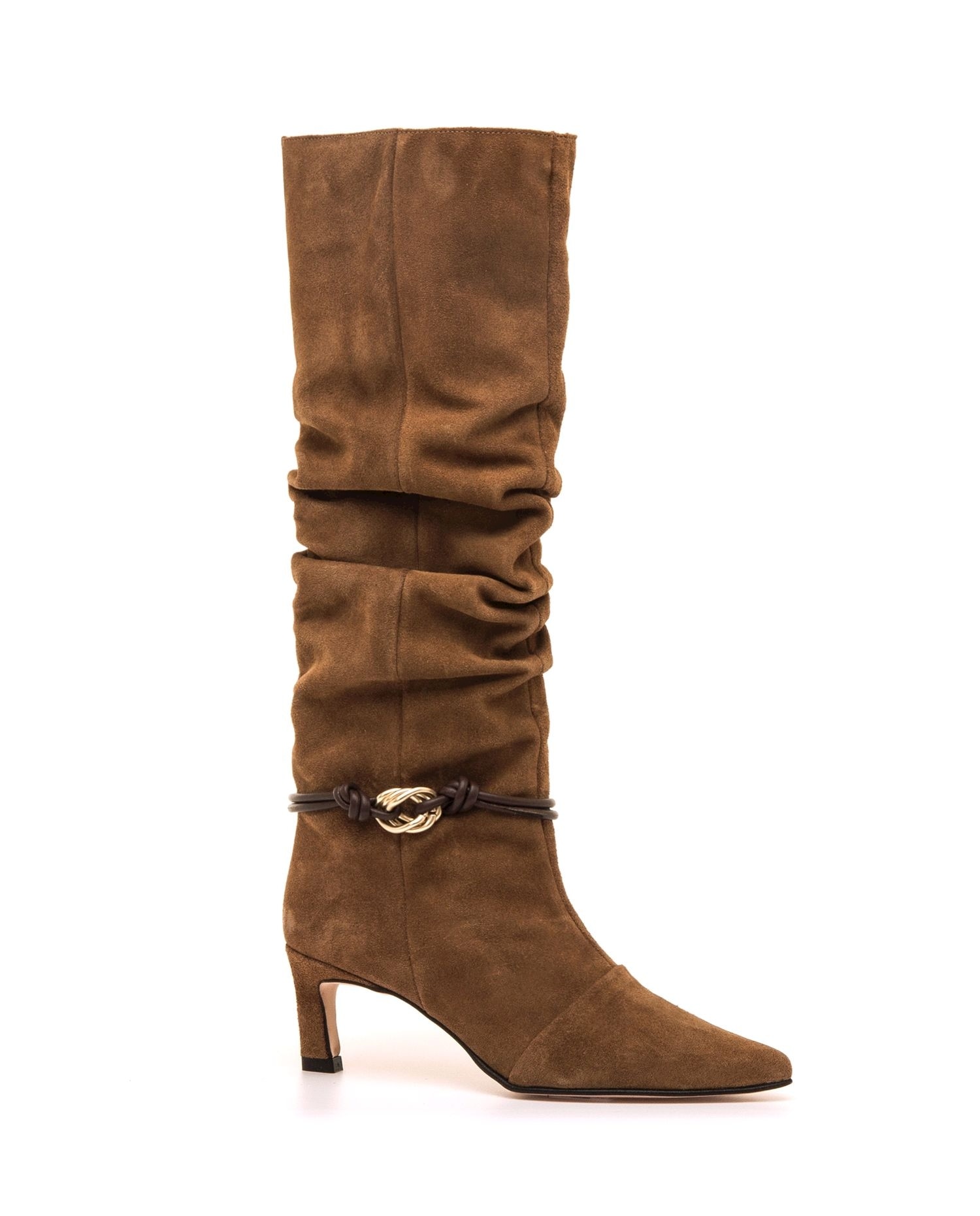 Botas básicas de mujer en piel con detalle dorado - Mustang - Natural Natural-2