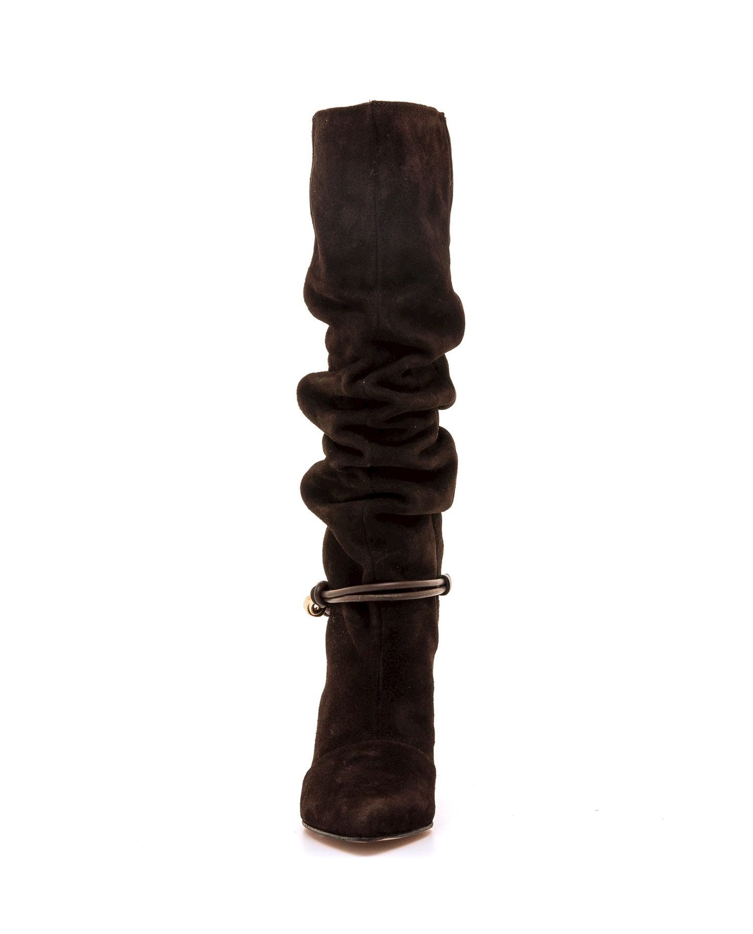 Botas básicas de mujer en piel con detalle dorado - Mustang - Marrón chocolate Marrón chocolate-3