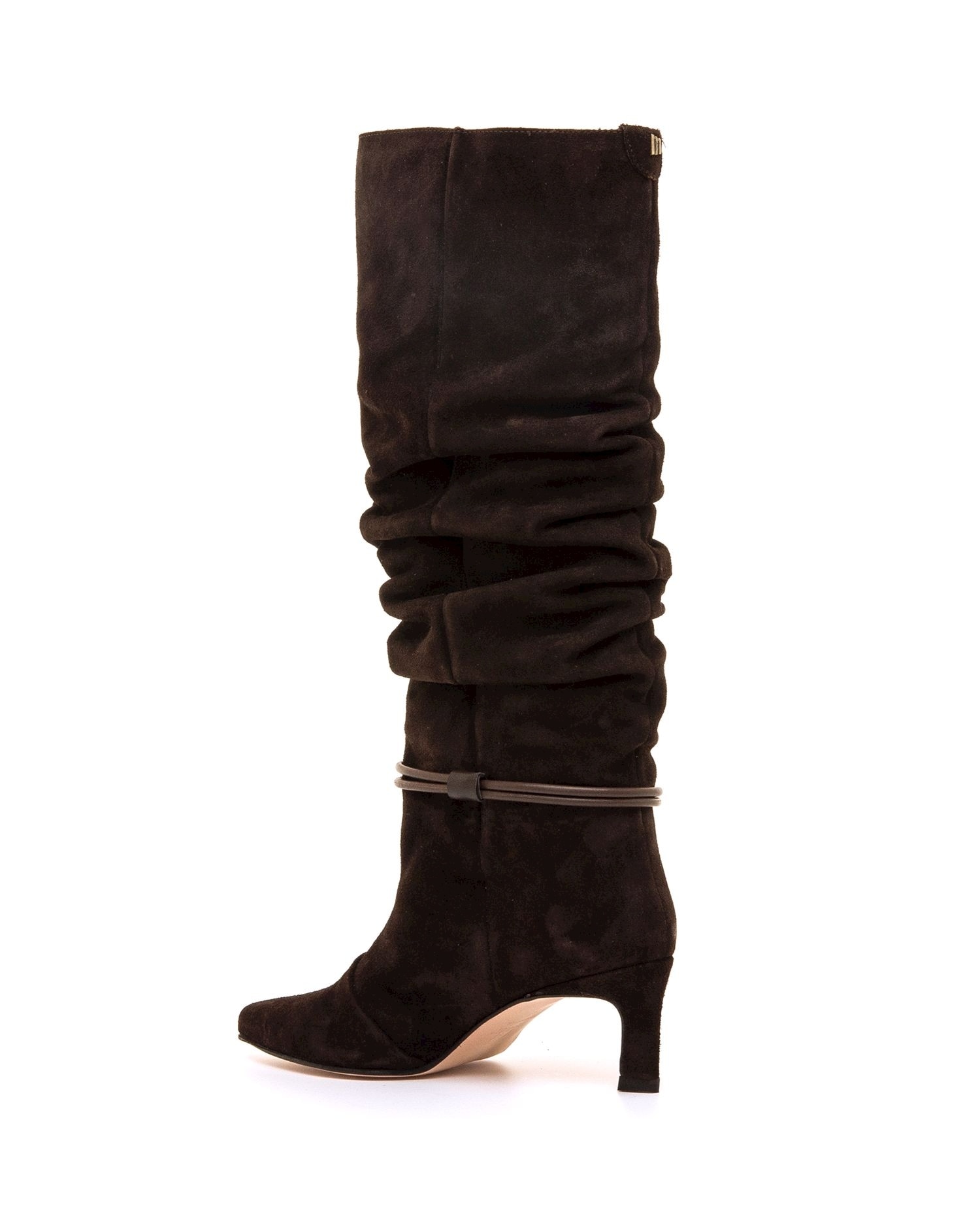 Botas básicas de mujer en piel con detalle dorado - Mustang - Marrón chocolate Marrón chocolate-2