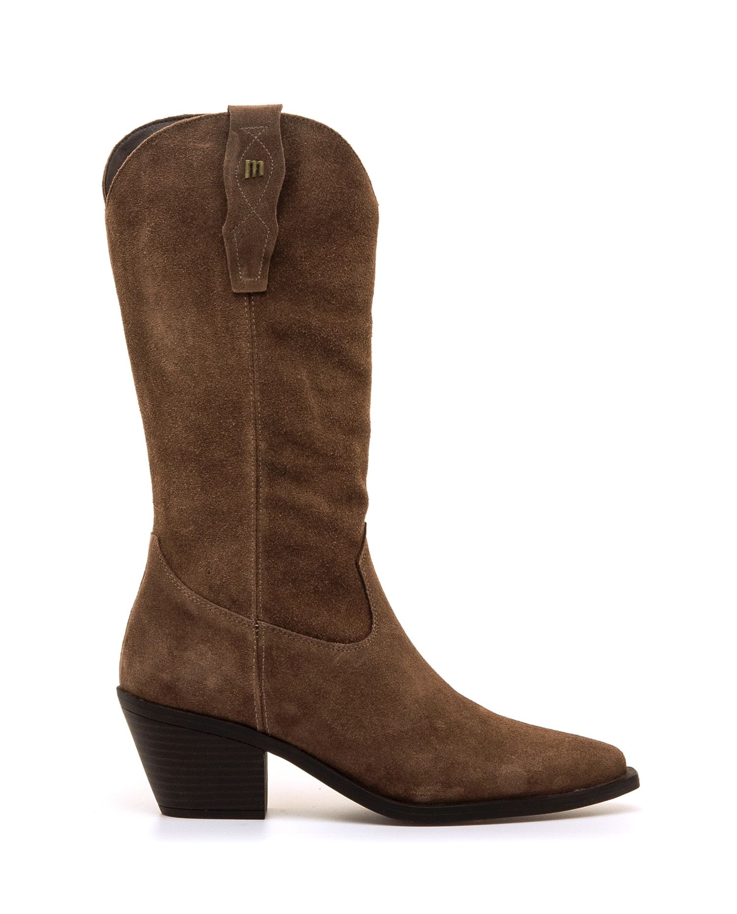 Botas de estilo cowboy para mujer en piel - Mustang - Marrón Marrón-1