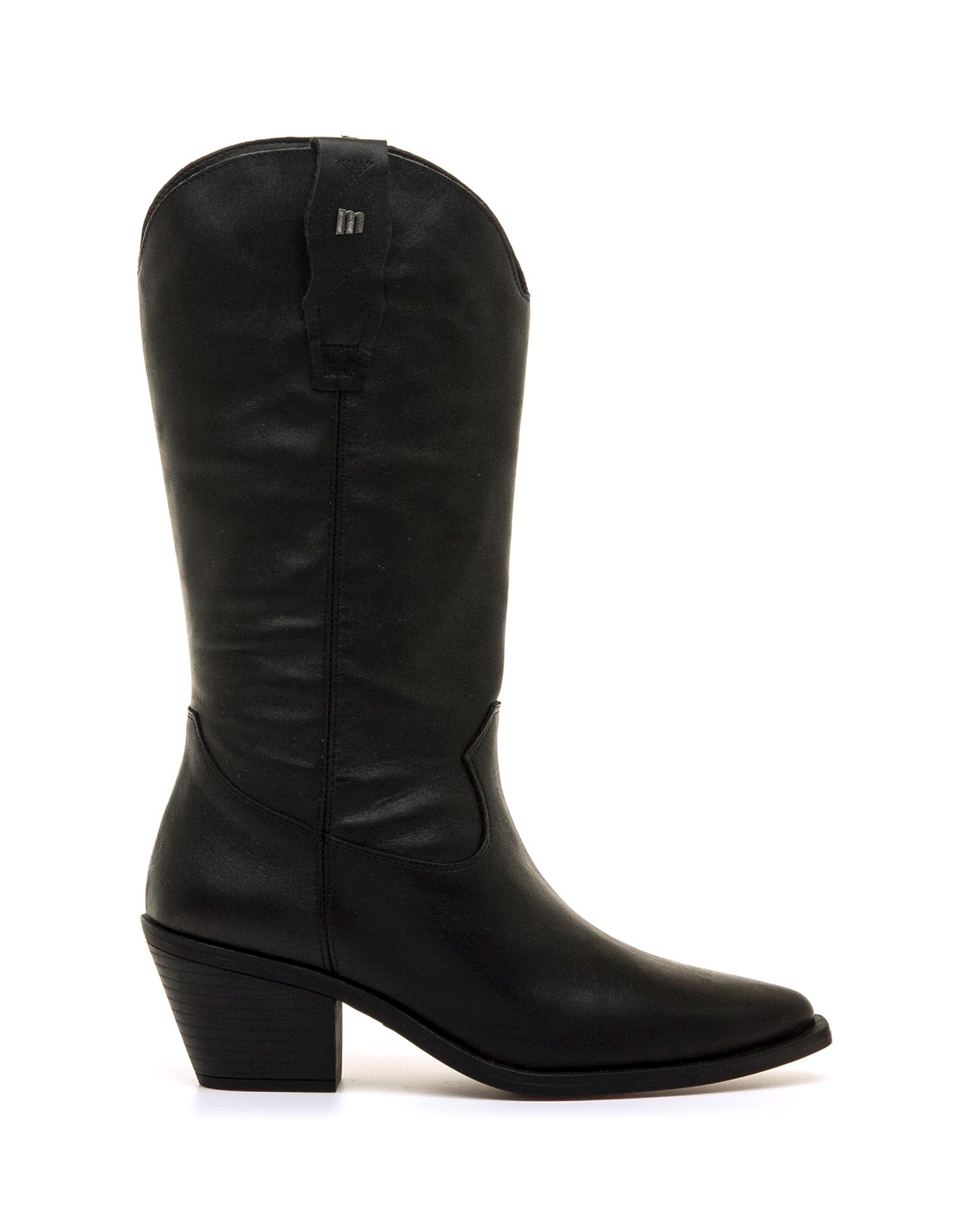 Botas de estilo cowboy para mujer en piel - Mustang - Negro Negro-1