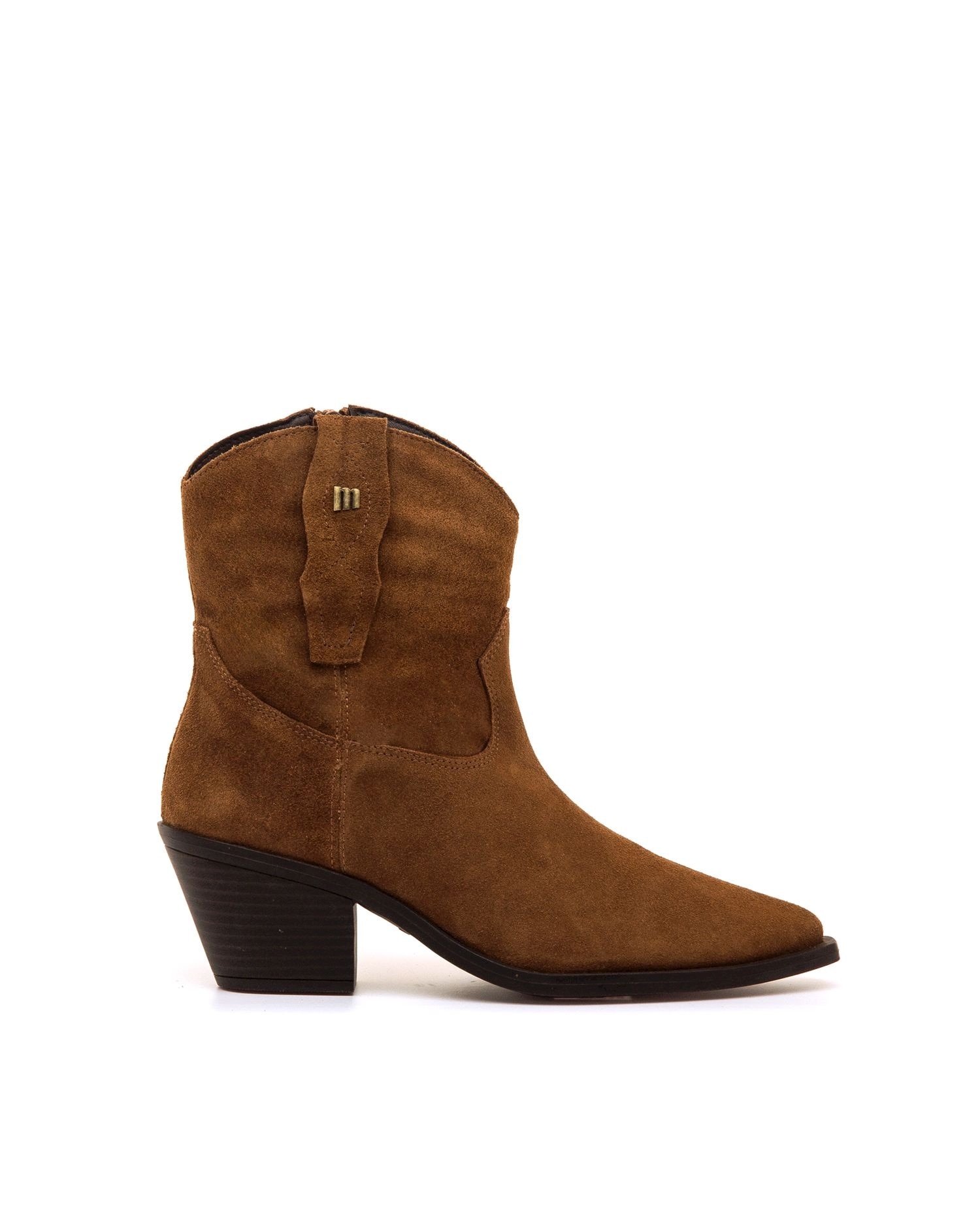 Botines estilo cowboy para mujer en piel - Mustang - Avellana Avellana-1