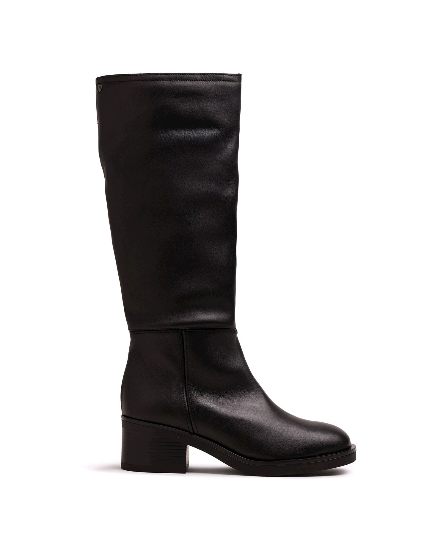 Imagen 1 de Botas básicas de mujer en piel con tacón ancho - Mustang - Negro Negro