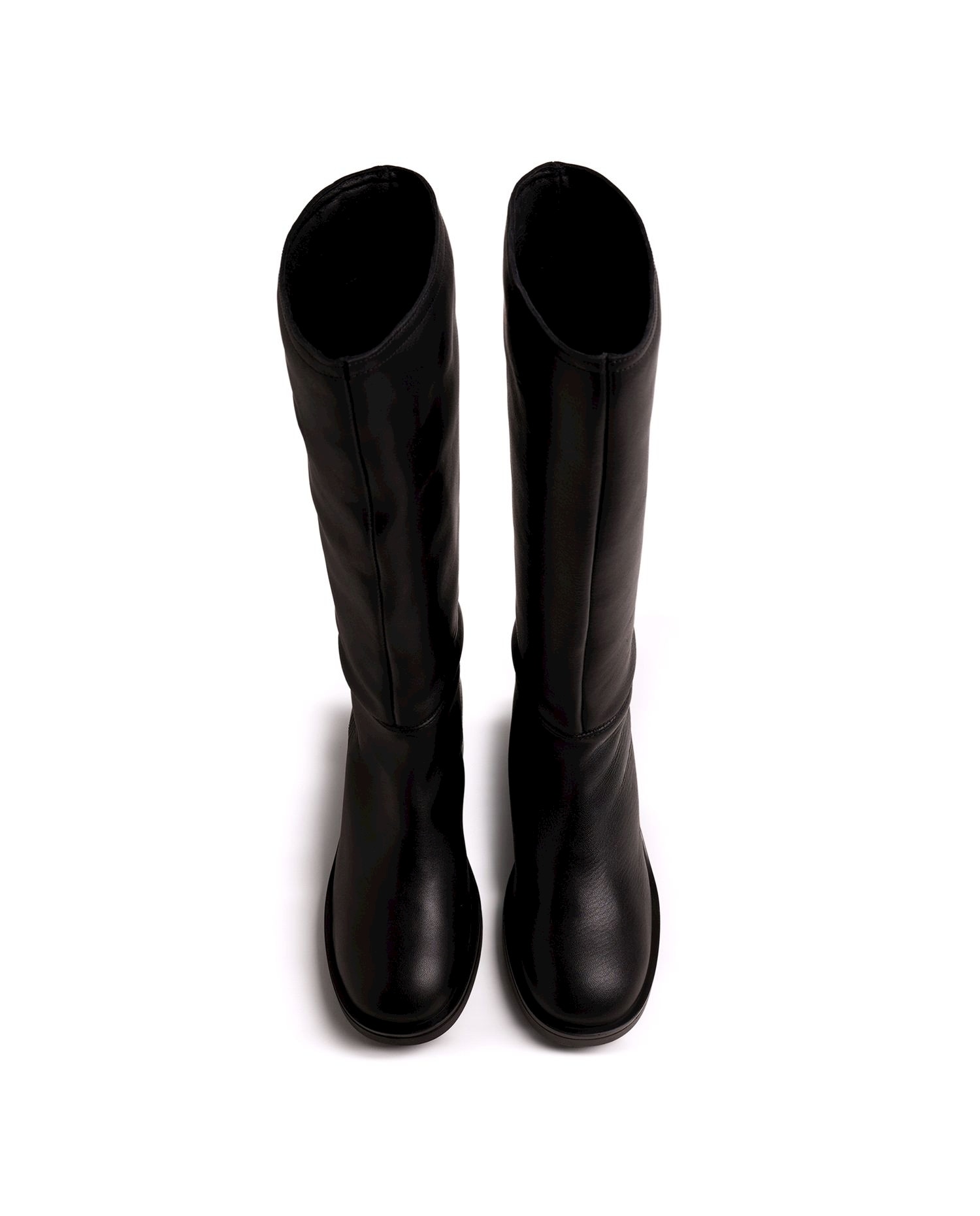 Imagen 4 de Botas básicas de mujer en piel con tacón ancho - Mustang - Negro Negro